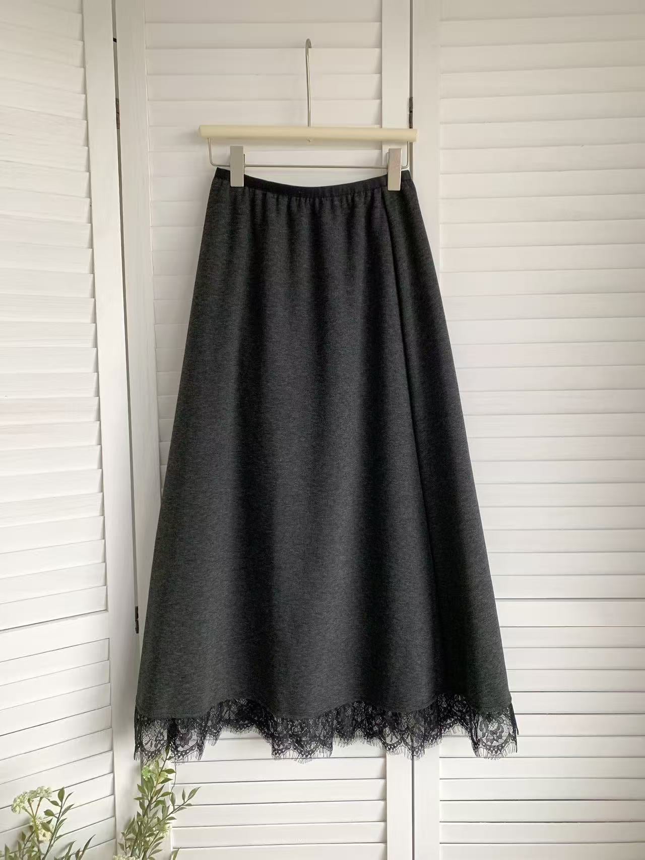 HELLO MILK TEE- 85623 拼接半裙