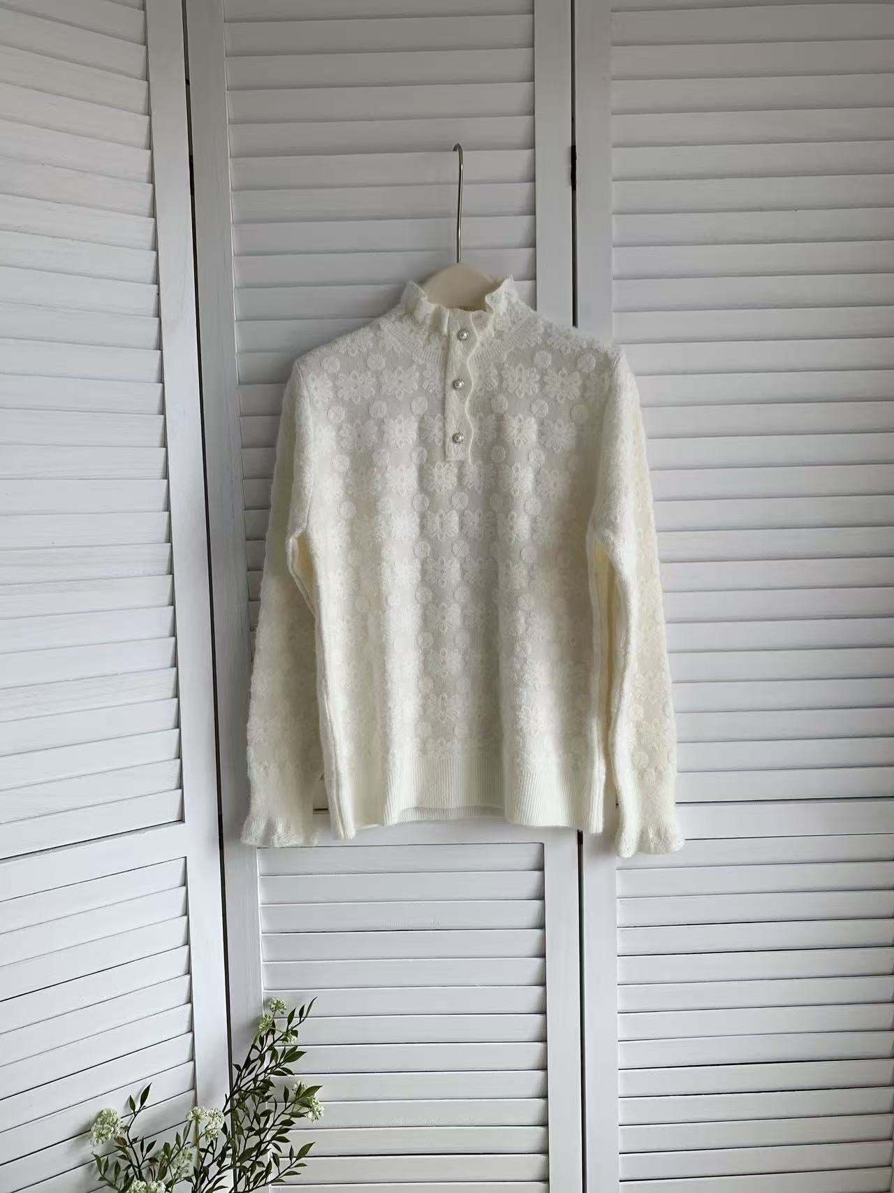 HELLO MILK TEE- 85599 花邊領小衫