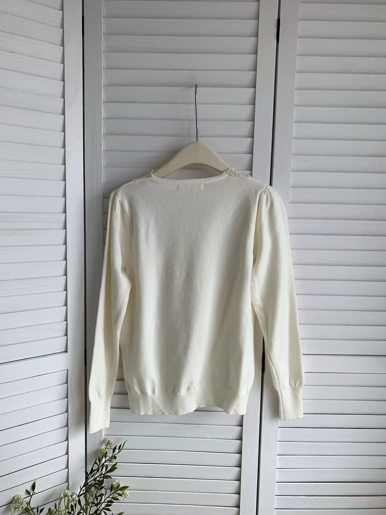 HELLO MILK TEE- 85626 花邊領上衣