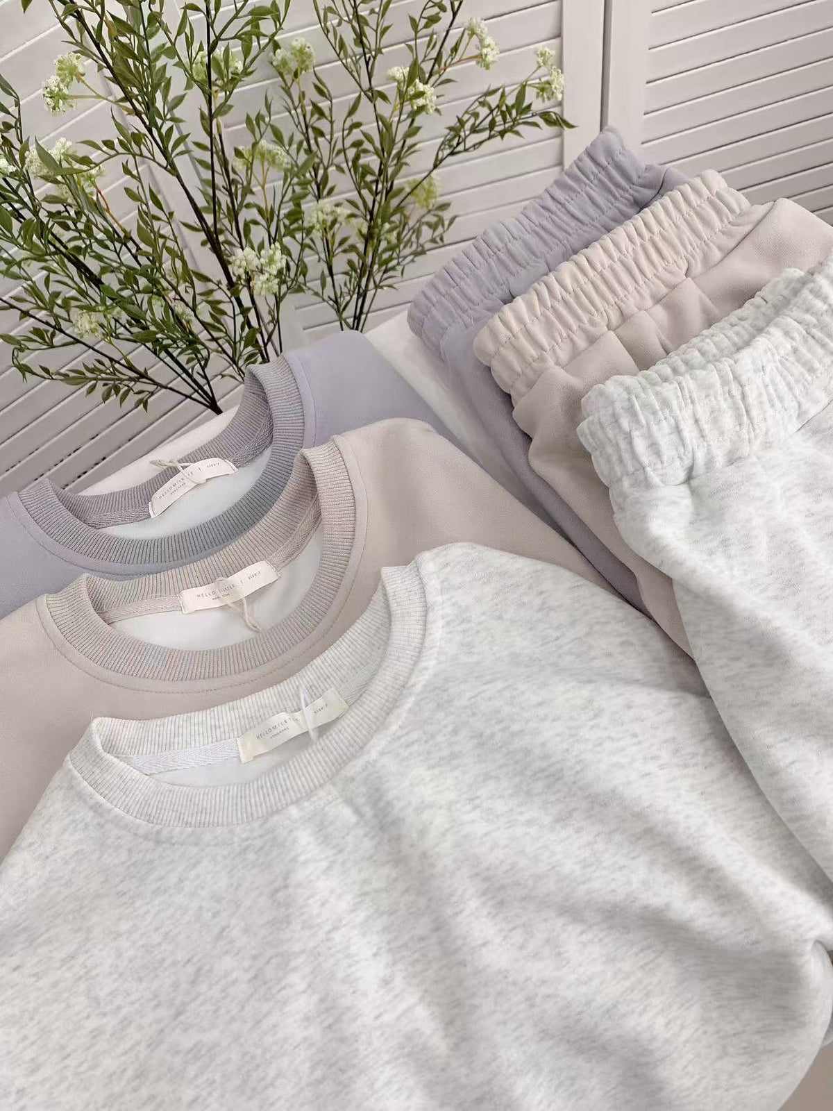 HELLO MILK TEE- 85684 衛衣套裝