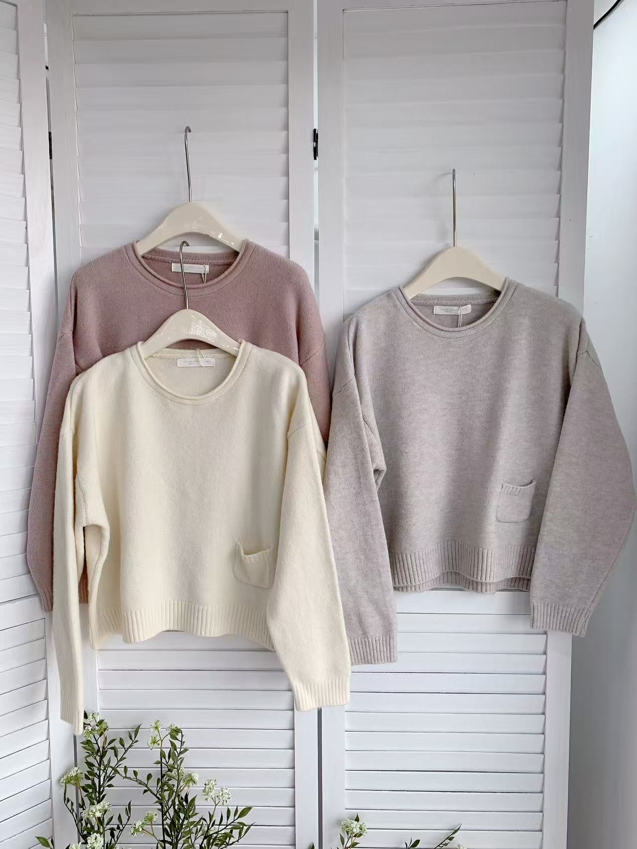 HELLO MILK TEE- 85682 卷邊上衣