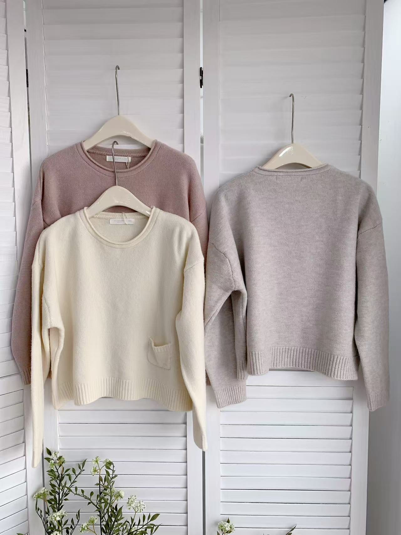 HELLO MILK TEE- 85682 卷邊上衣