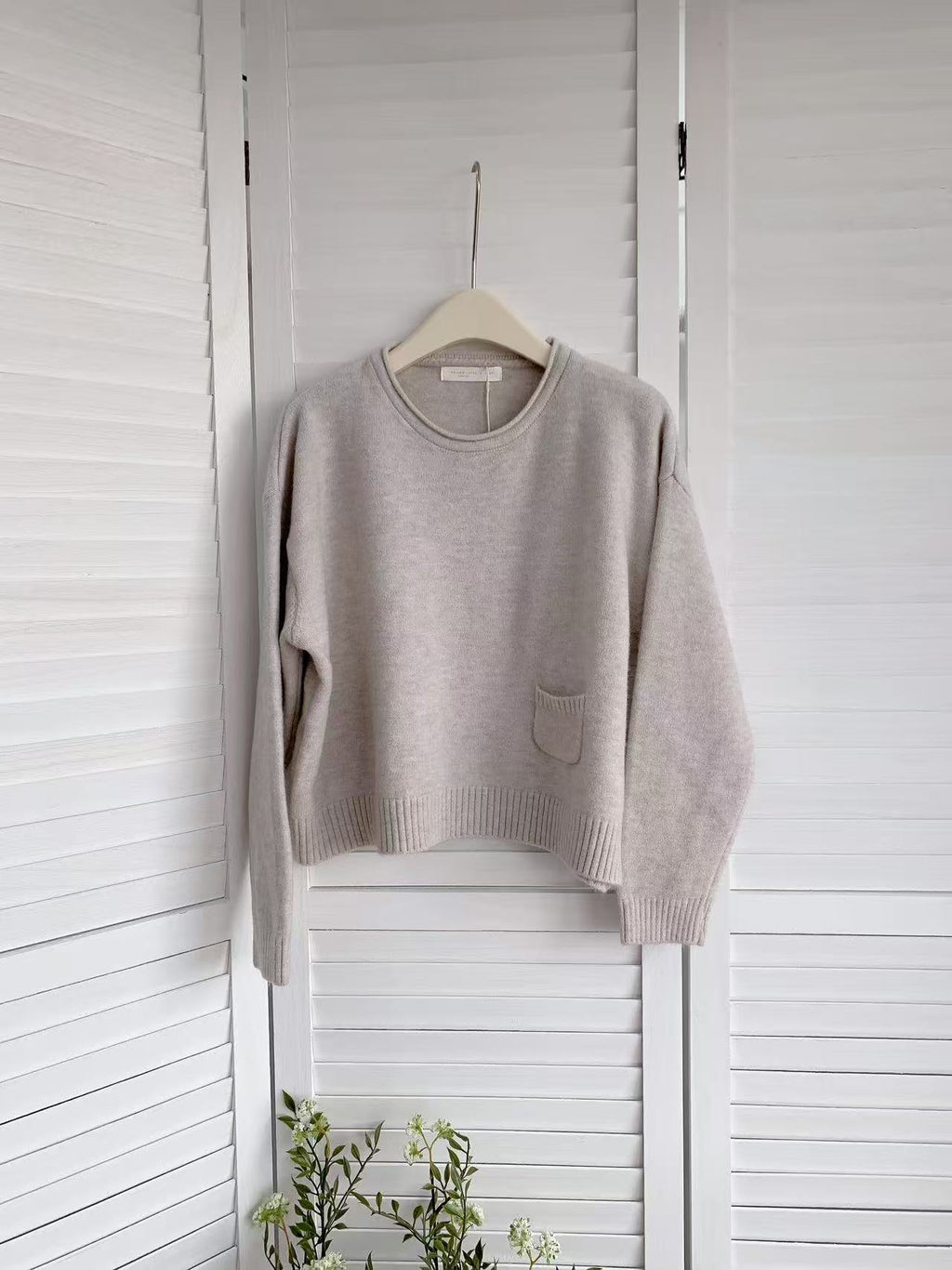 HELLO MILK TEE- 85682 卷邊上衣