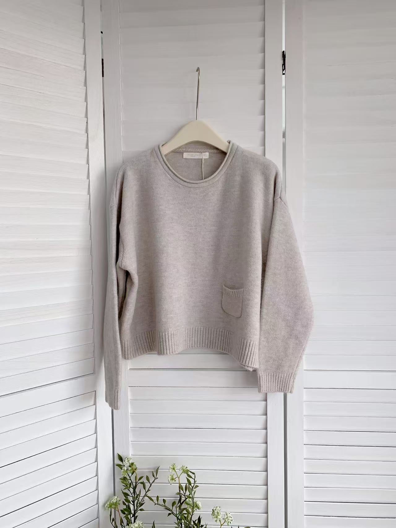 HELLO MILK TEE- 85682 卷邊上衣