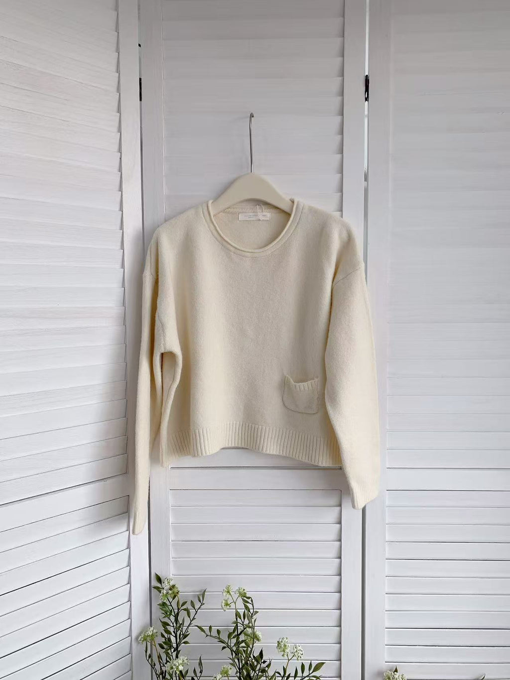 HELLO MILK TEE- 85682 卷邊上衣