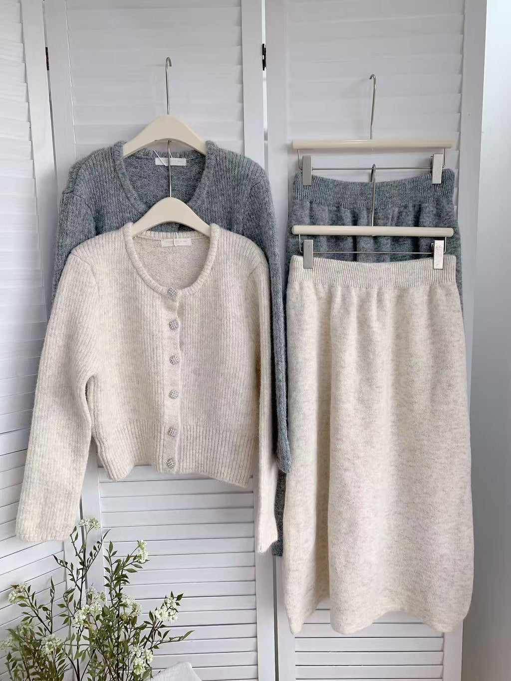 HELLO MILK TEE- 85648 圓領套裝