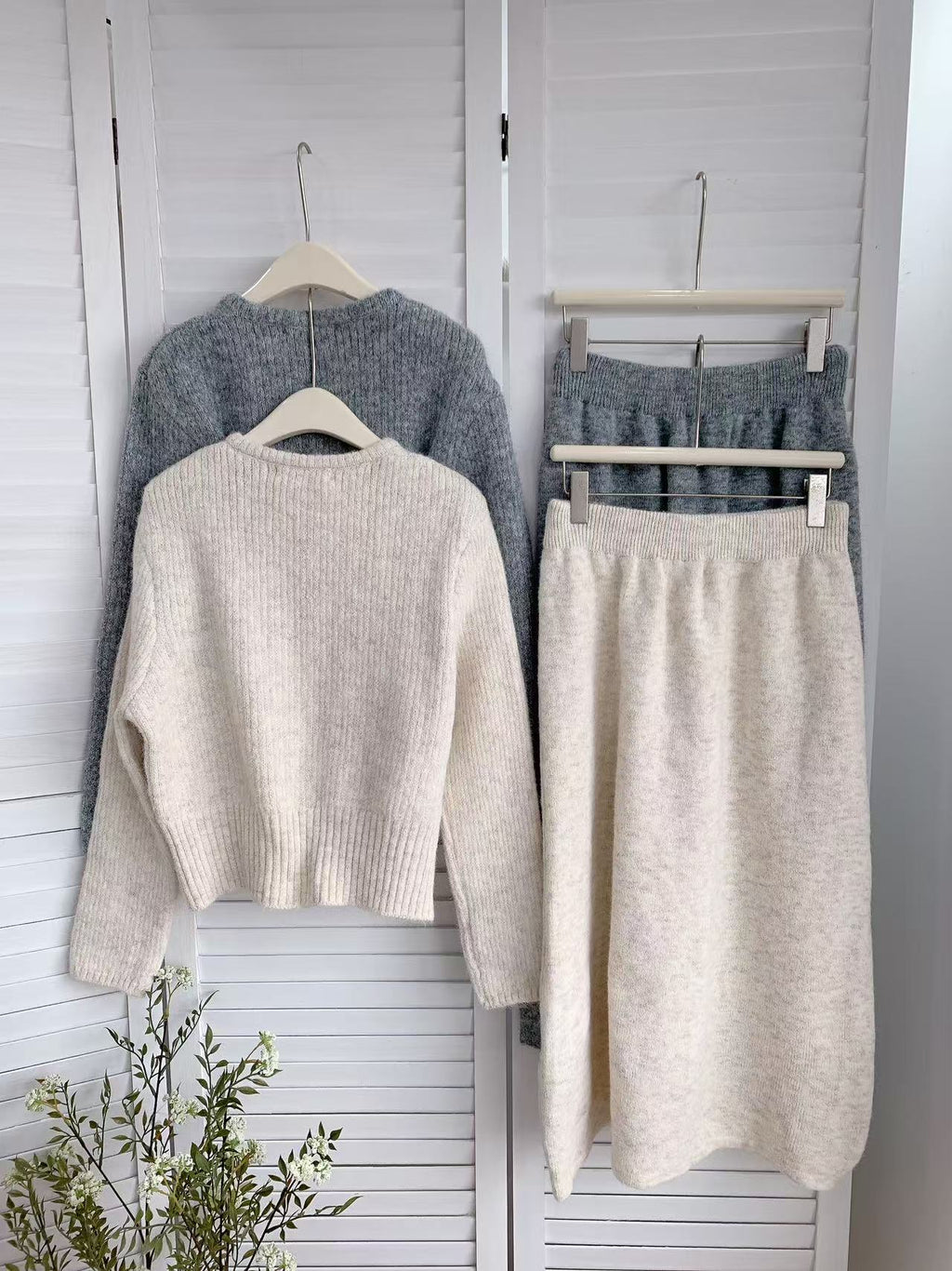 HELLO MILK TEE- 85648 圓領套裝