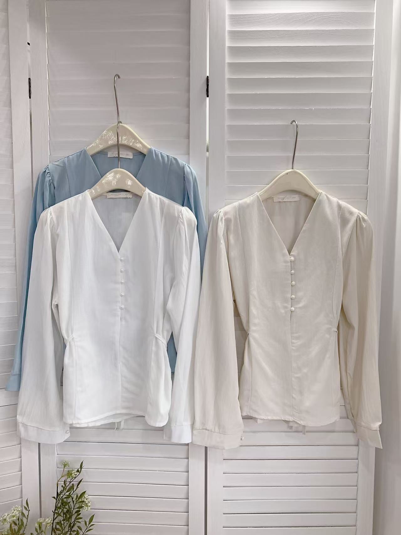 HELLO MILK TEE- 85638 V領上衣