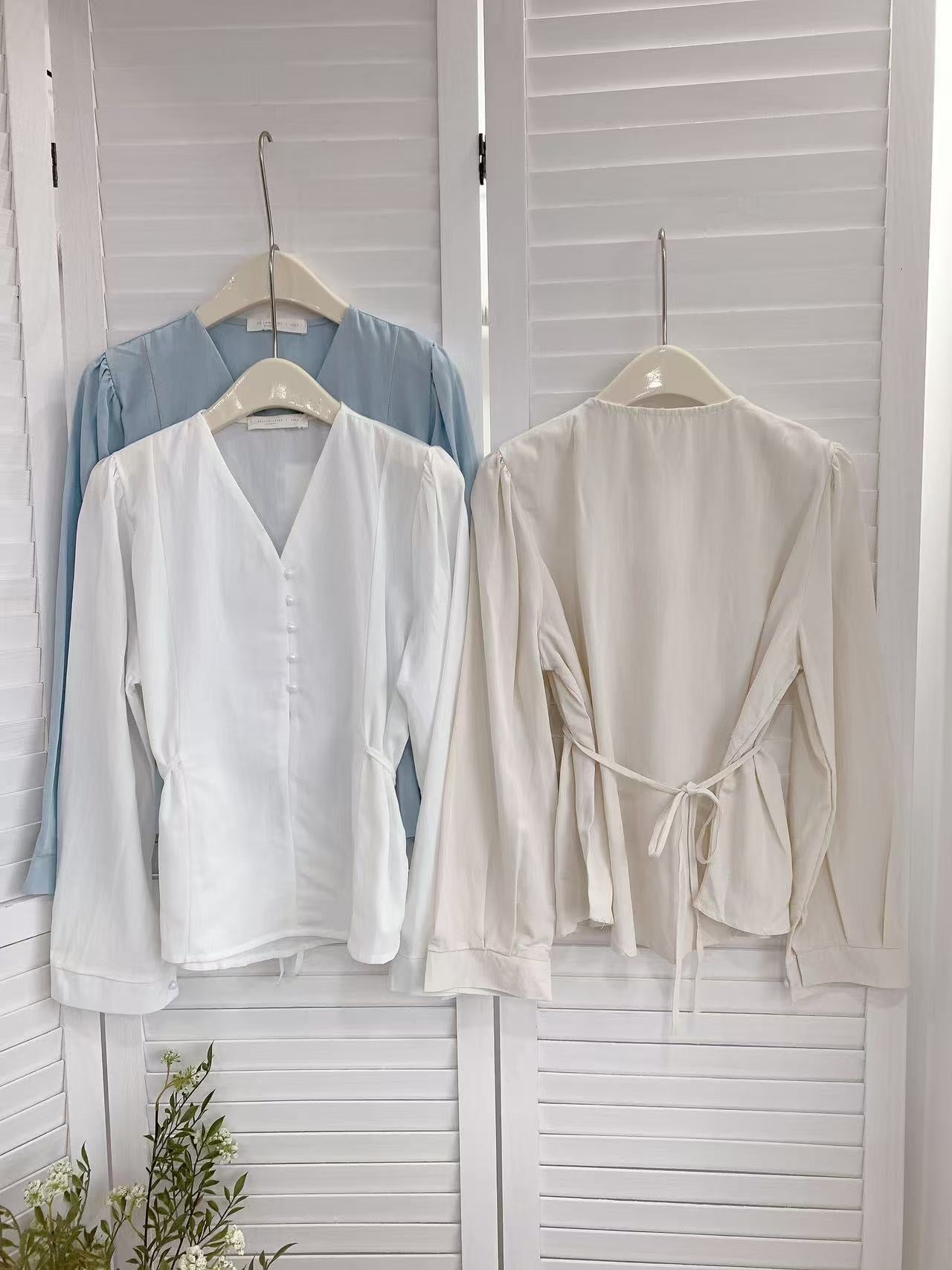 HELLO MILK TEE- 85638 V領上衣