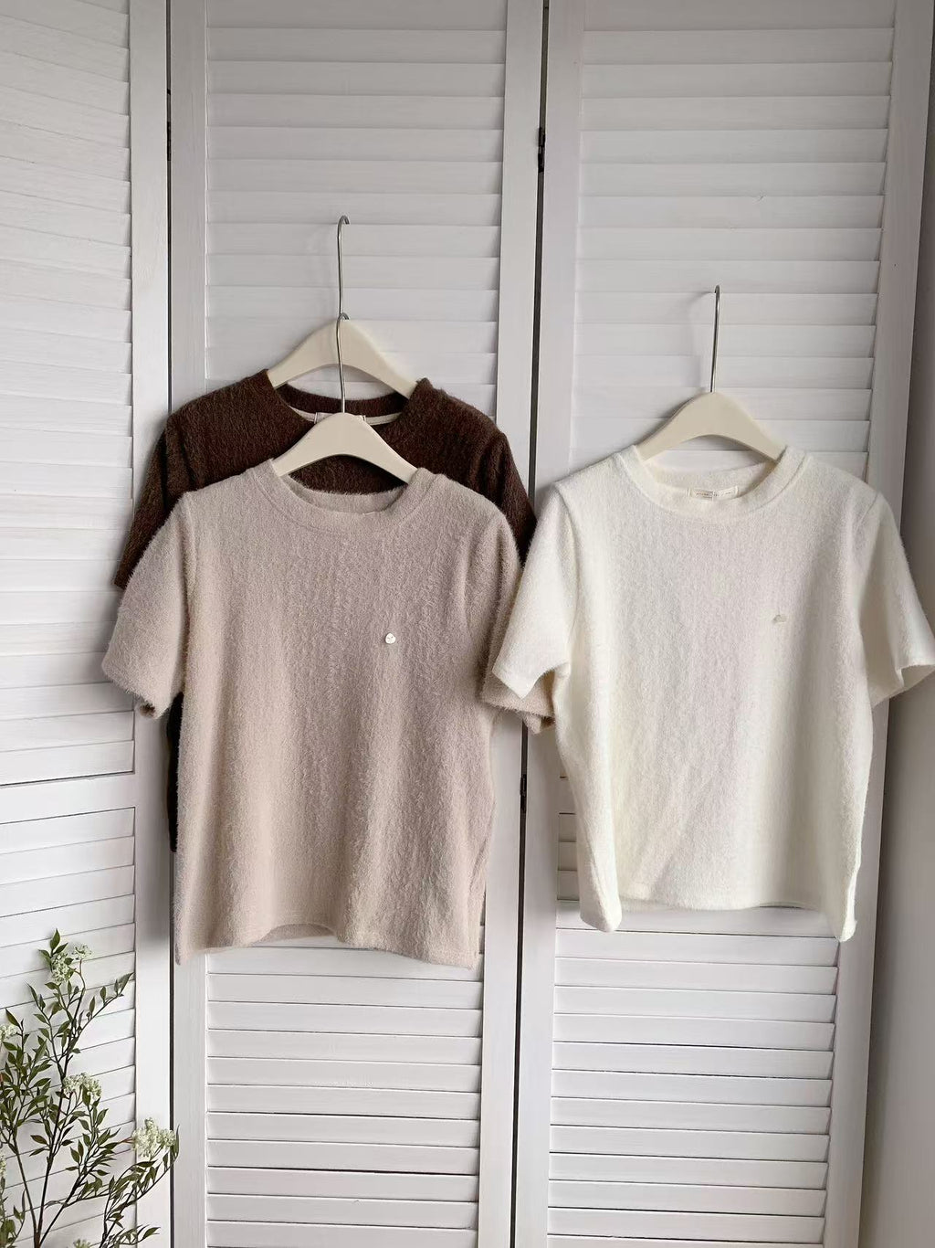 HELLO MILK TEE- 85564 毛紗短袖