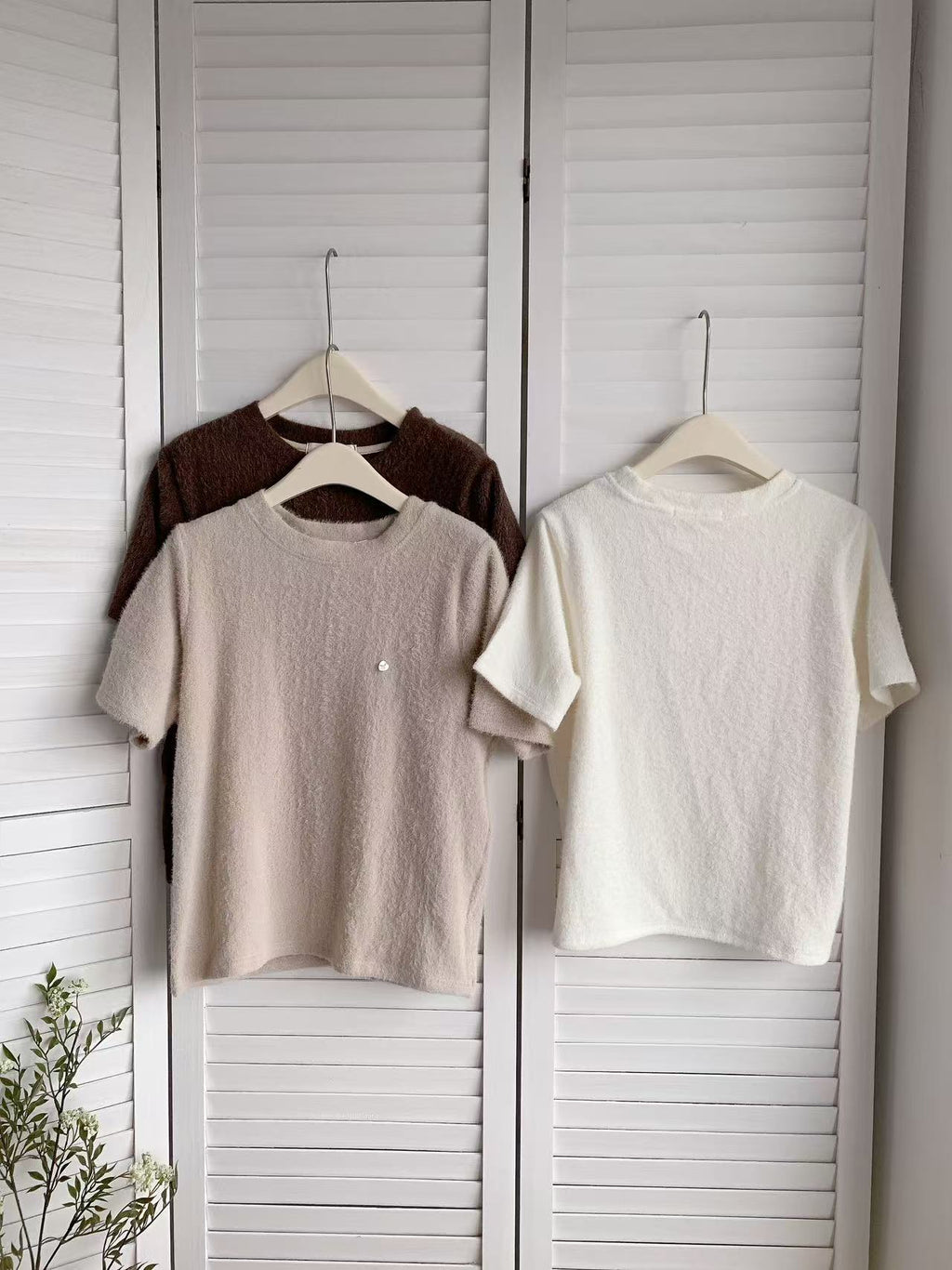 HELLO MILK TEE- 85564 毛紗短袖