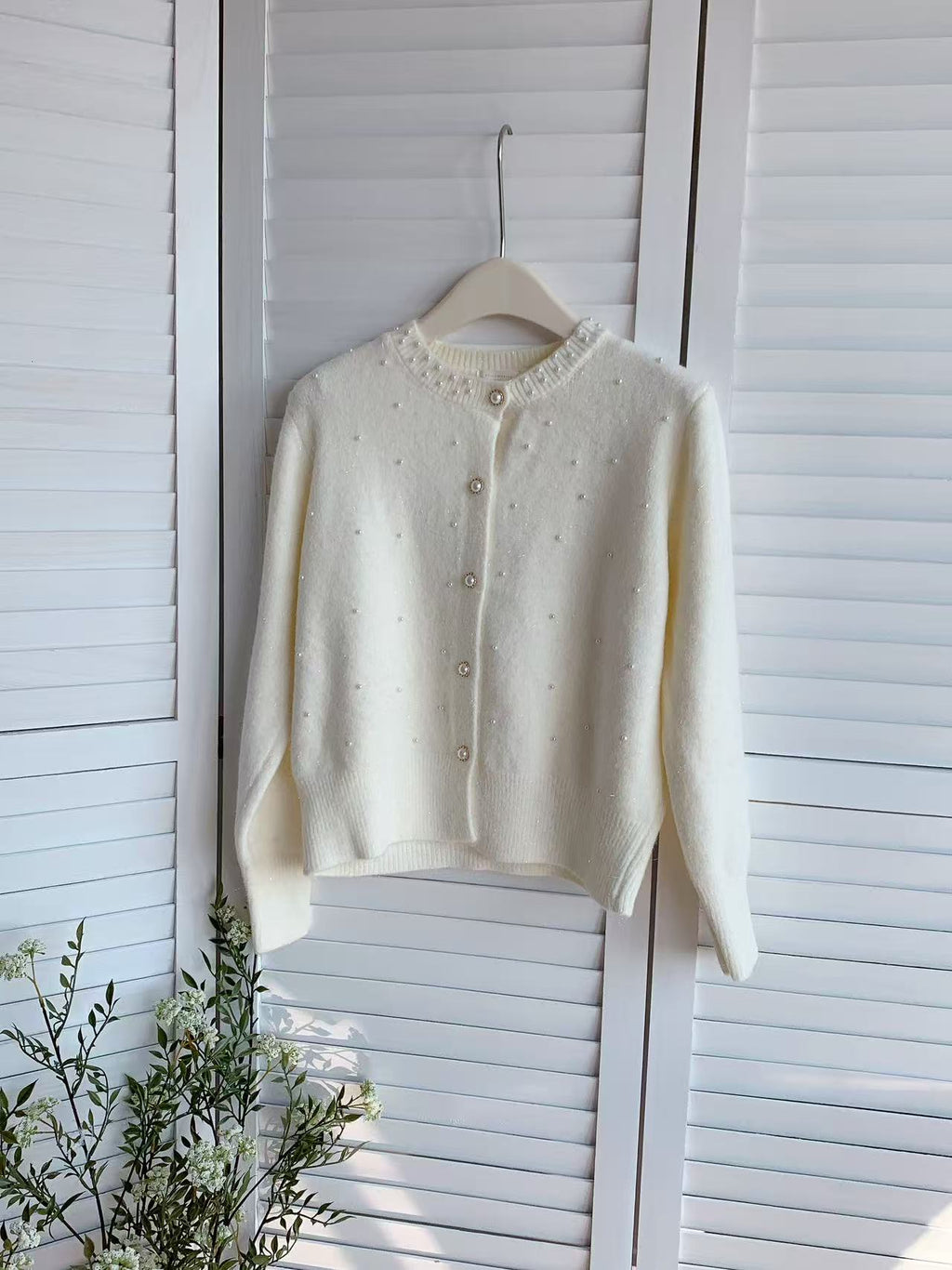 HELLO MILK TEE- 85674 釘珠毛衣