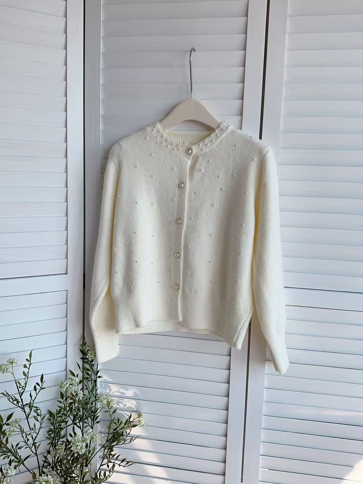 HELLO MILK TEE- 85674 釘珠毛衣