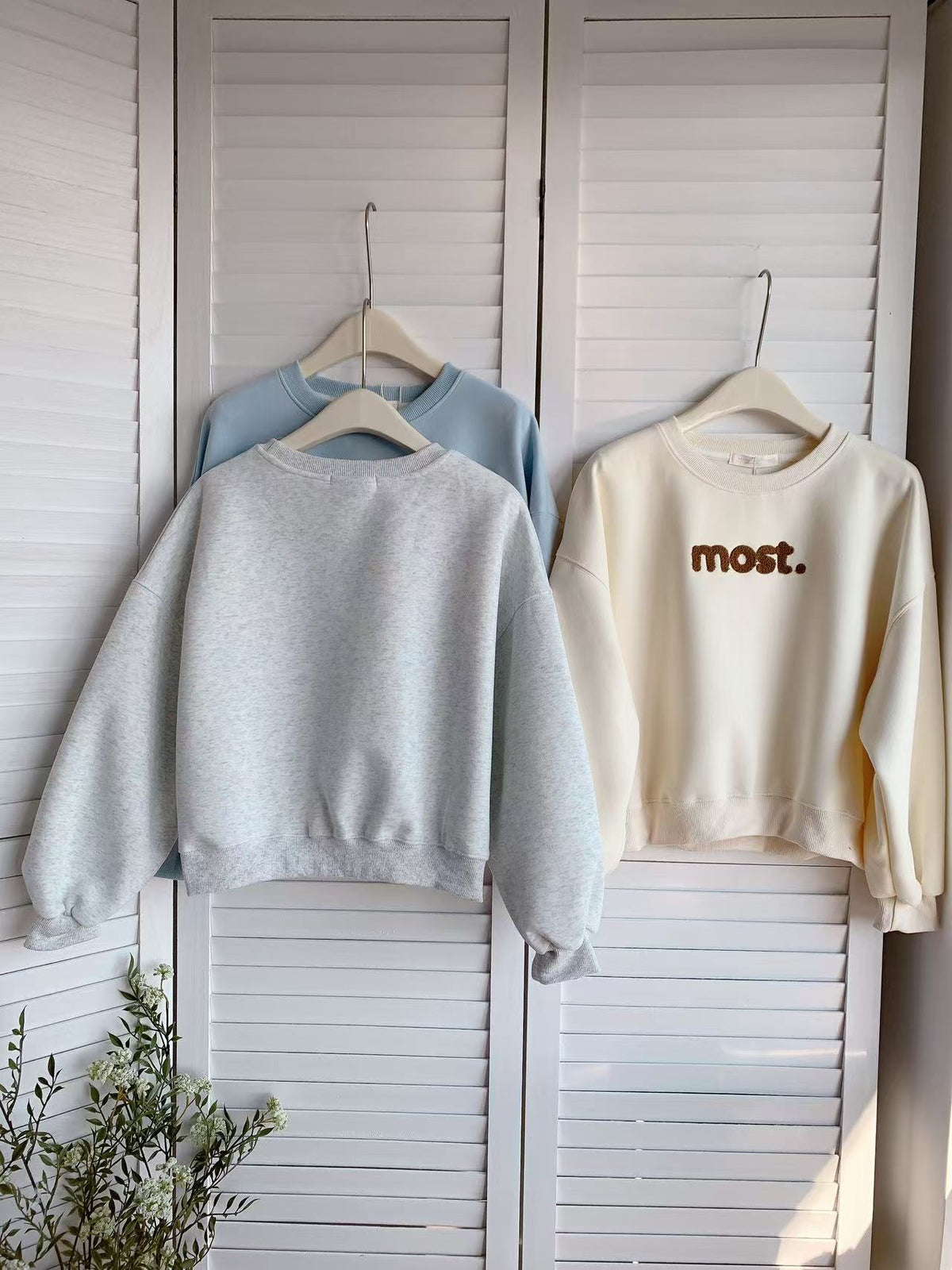 HELLO MILK TEE- 85680 毛巾繡衛衣