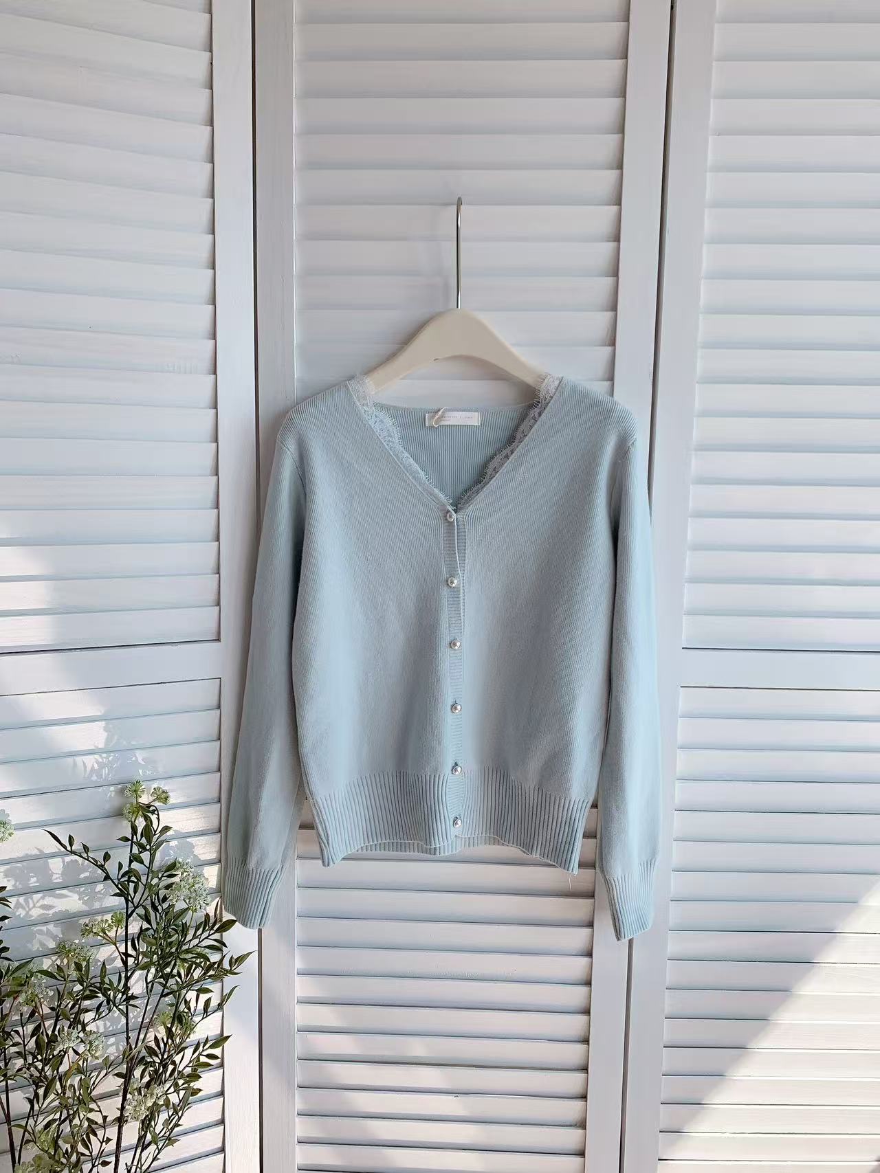 HELLO MILK TEE- 85725 蕾絲開衫