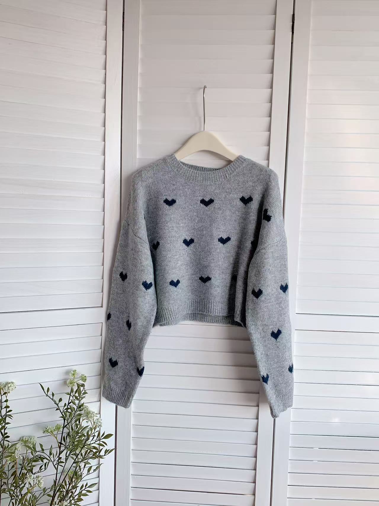 HELLO MILK TEE- 85729 愛心毛衣