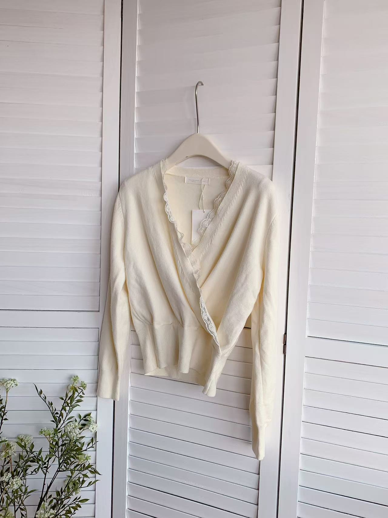 HELLO MILK TEE- 85713 蕾絲針織衫