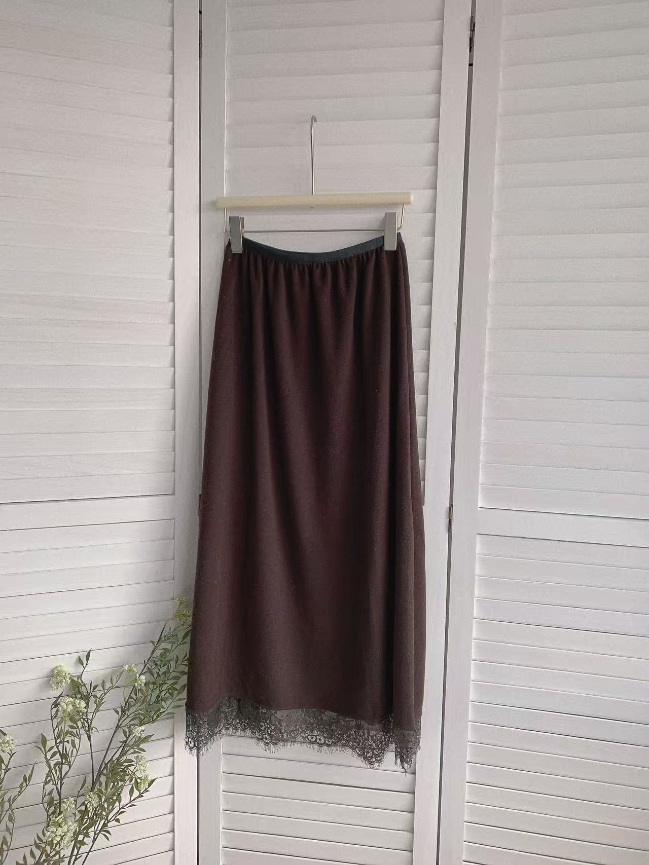 HELLO MILK TEE- 85669 拼接半裙