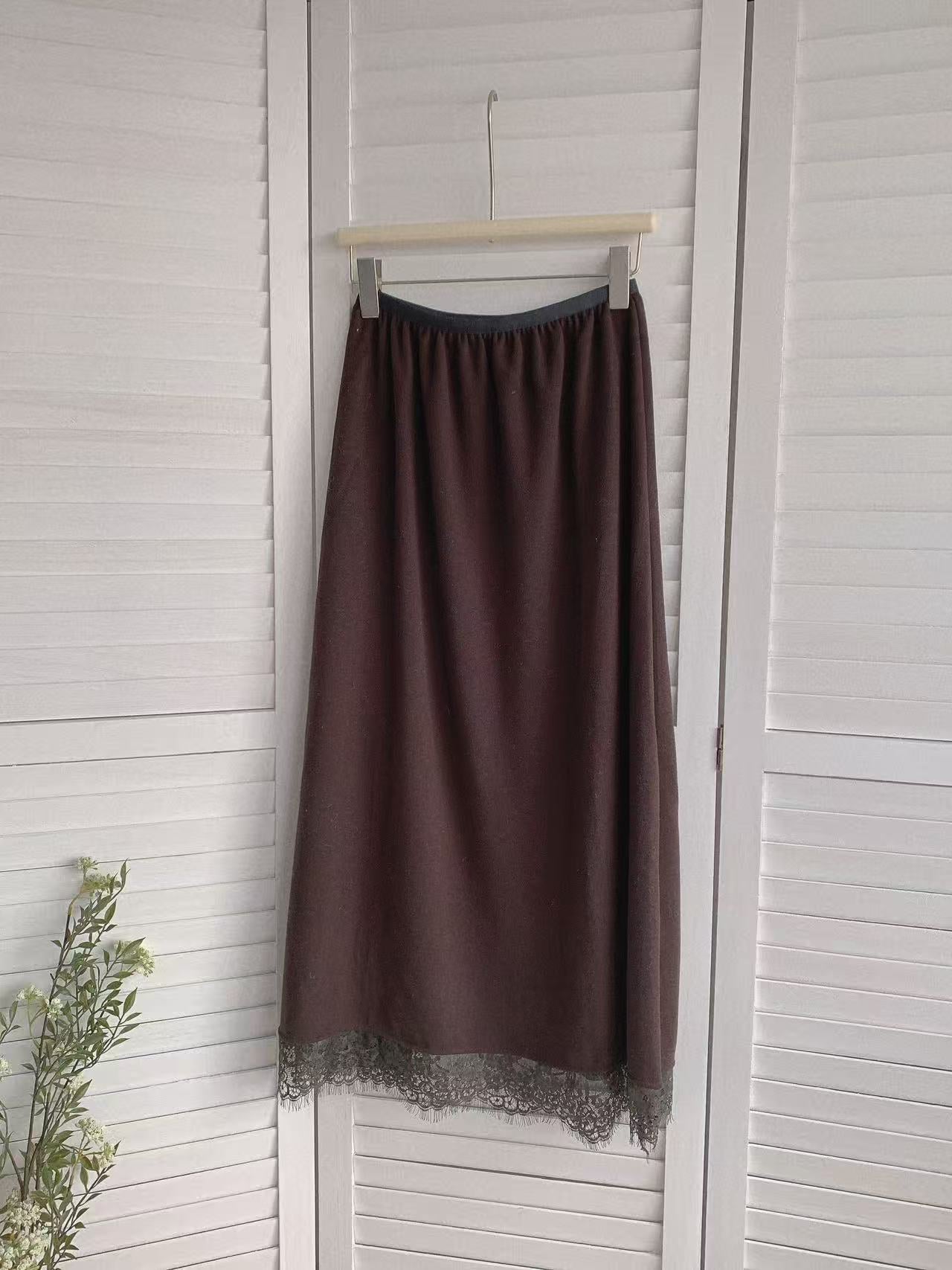 HELLO MILK TEE- 85669 拼接半裙