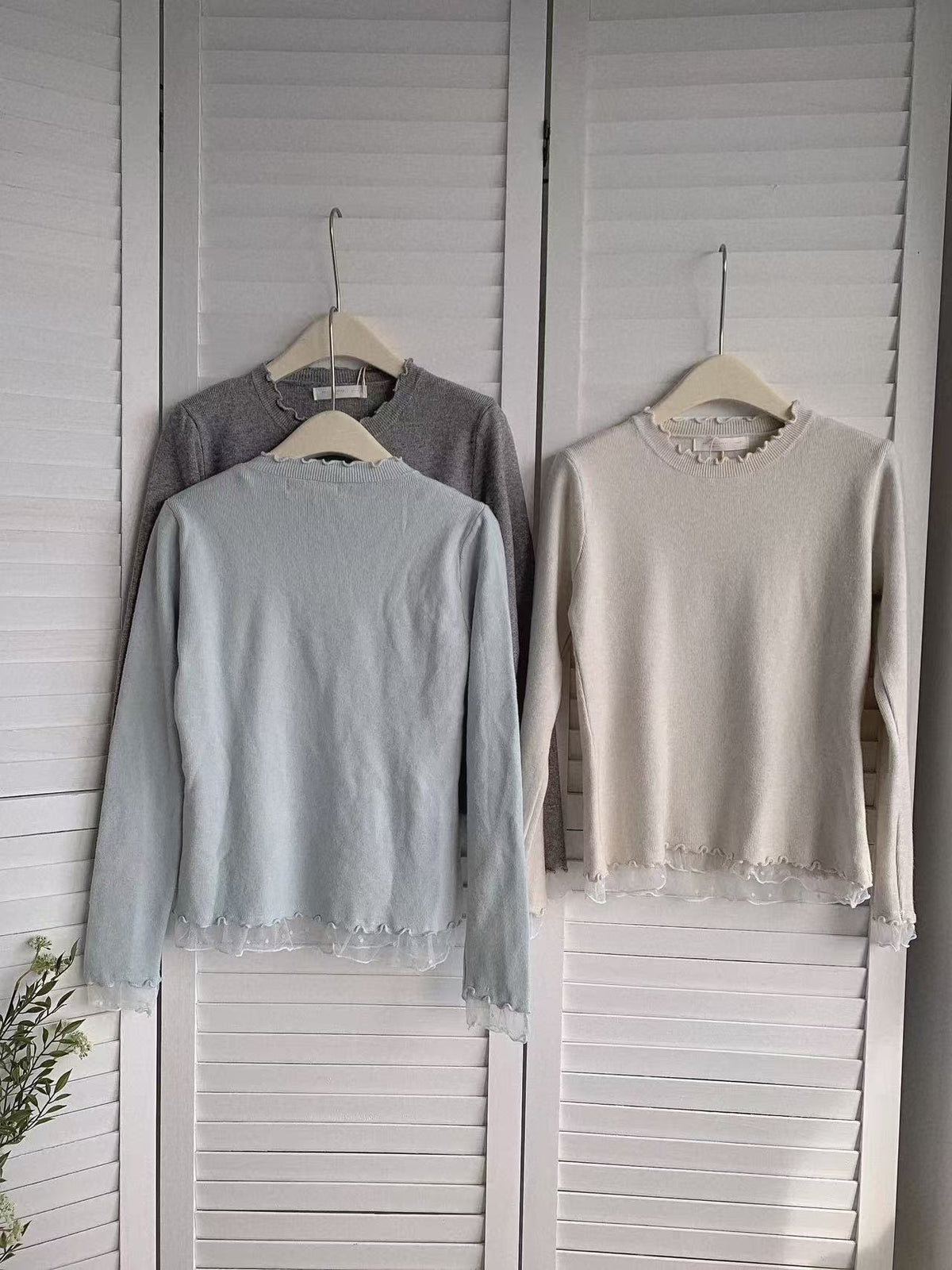 HELLO MILK TEE- 85726 木耳邊上衣