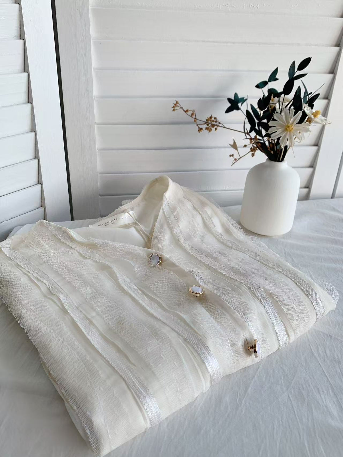 HELLO MILK TEE- 85666 法式小衫