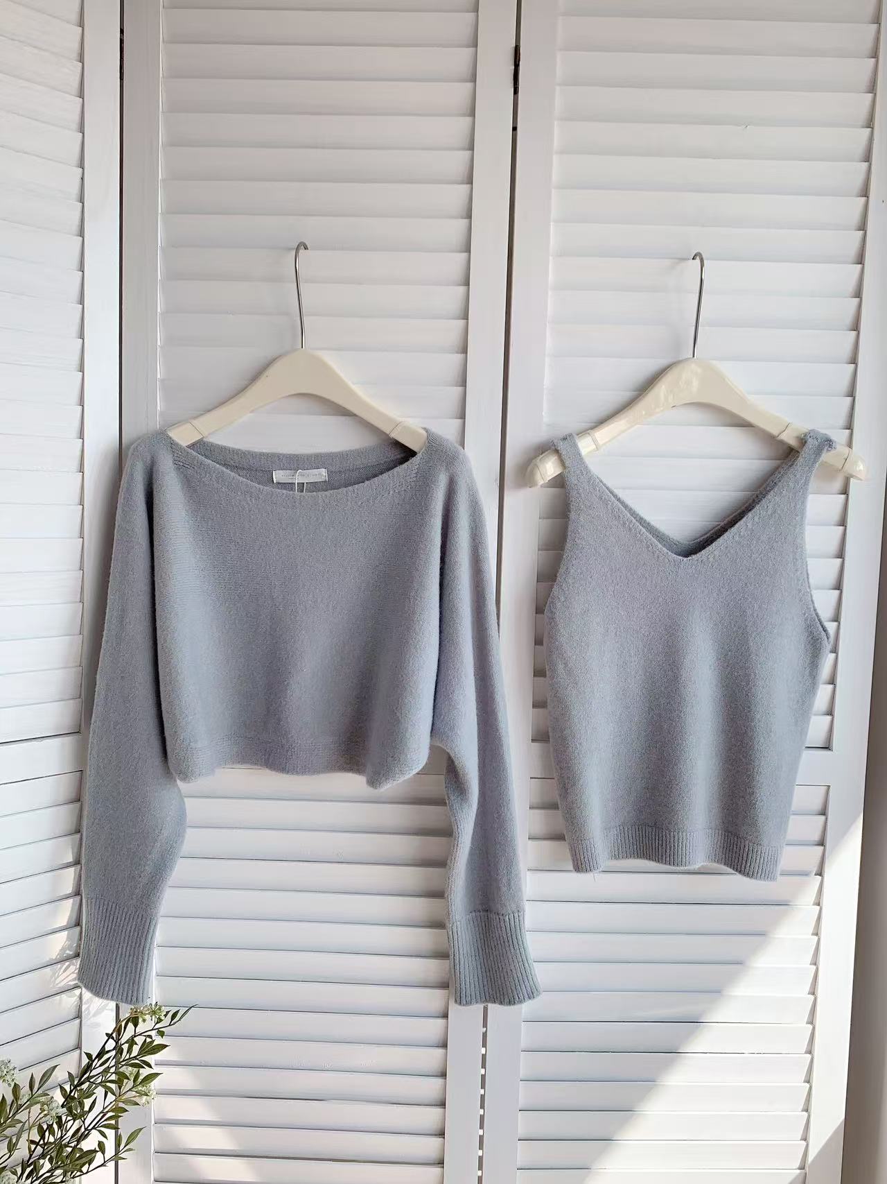 HELLO MILK TEE- 85728 針織套裝