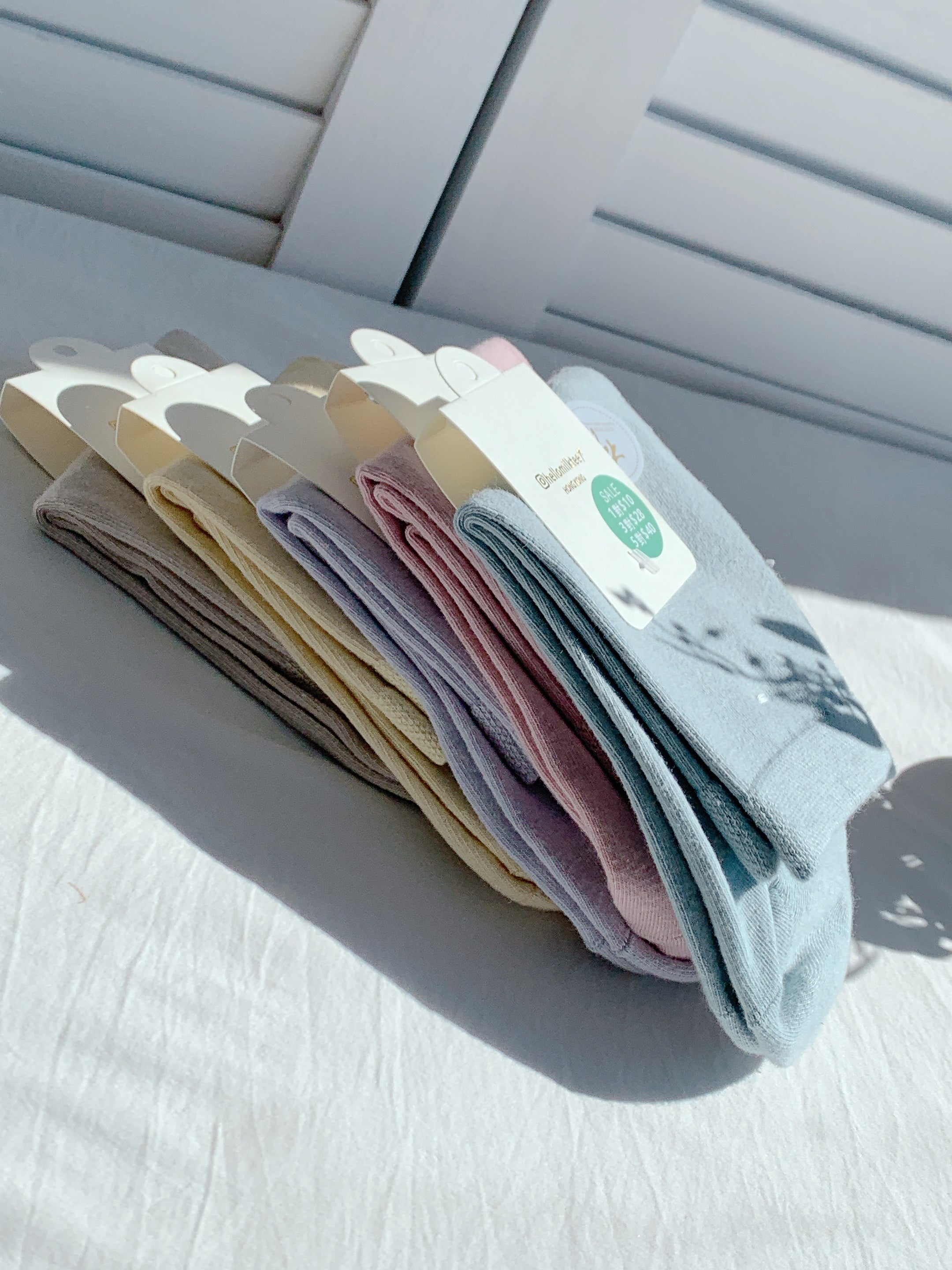 HELLO MILK TEE- AY1047 韓系簡約襪