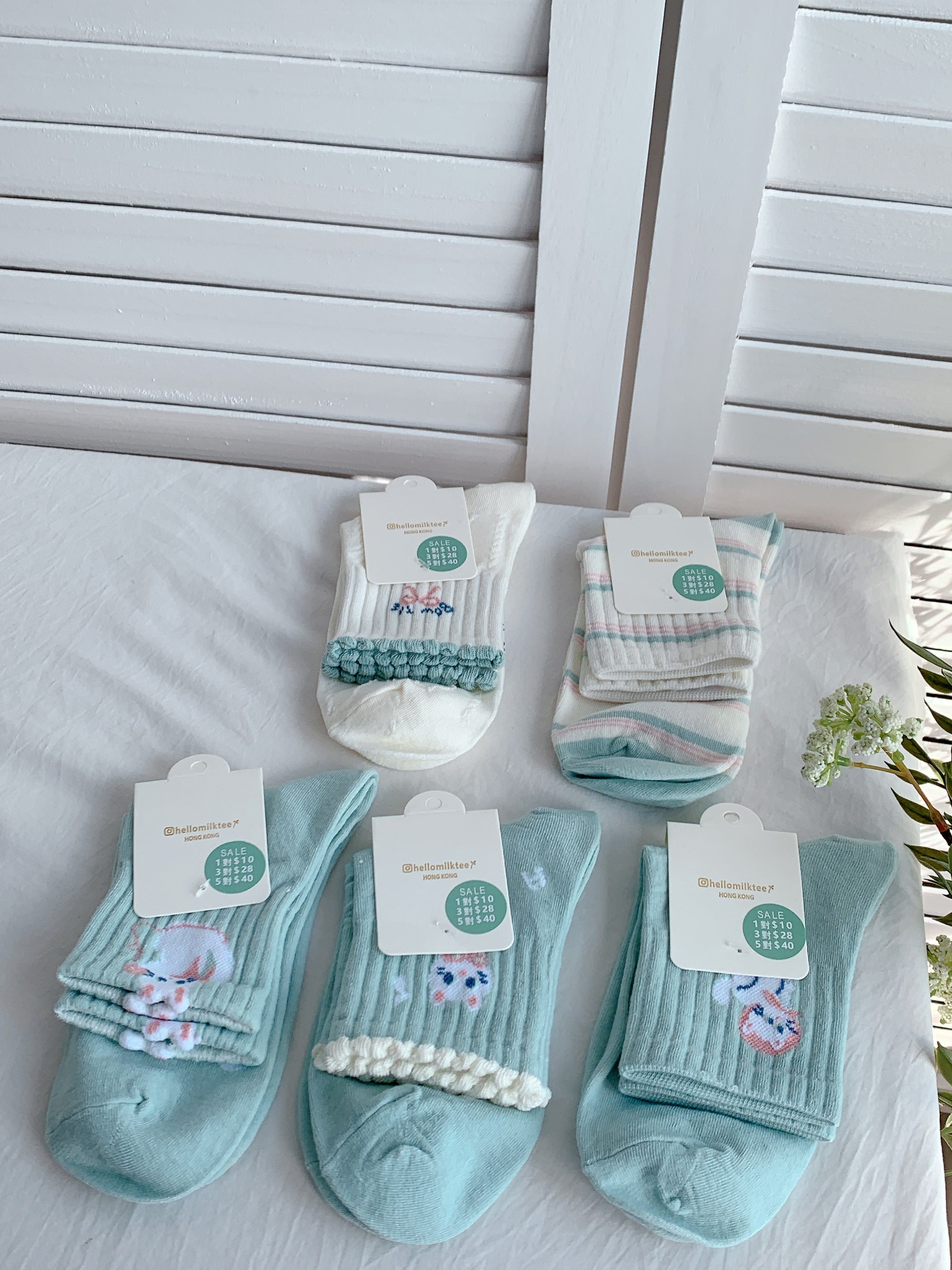 HELLO MILK TEE- AY1043 休閑透氣襪