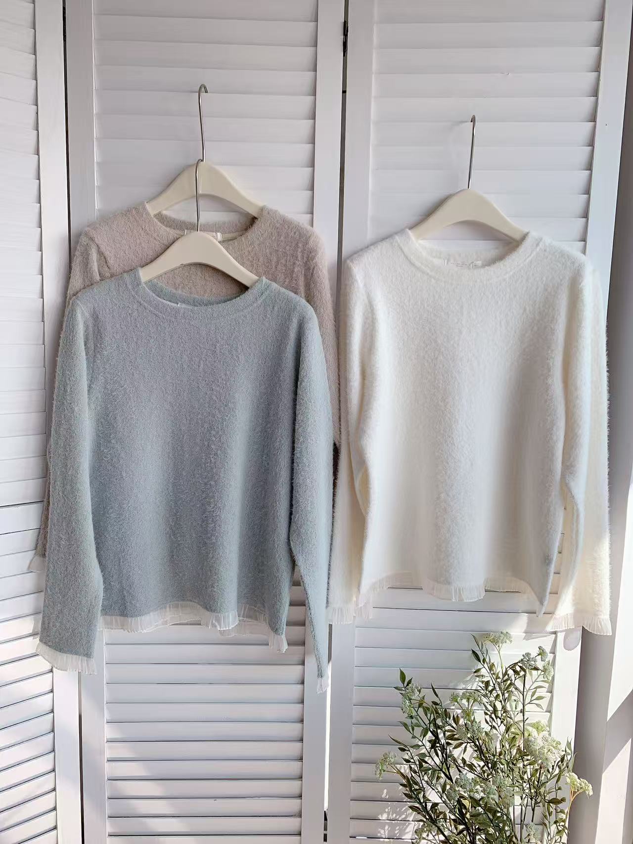 HELLO MILK TEE- 85778 花邊小衫