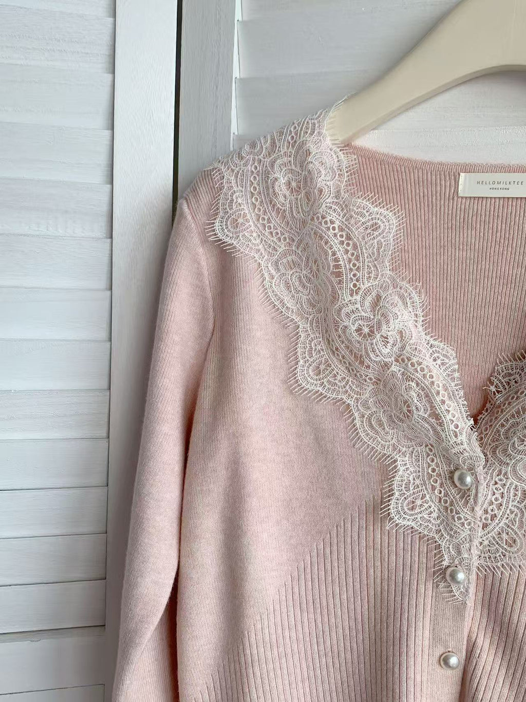 HELLO MILK TEE- 85764 蕾絲上衣