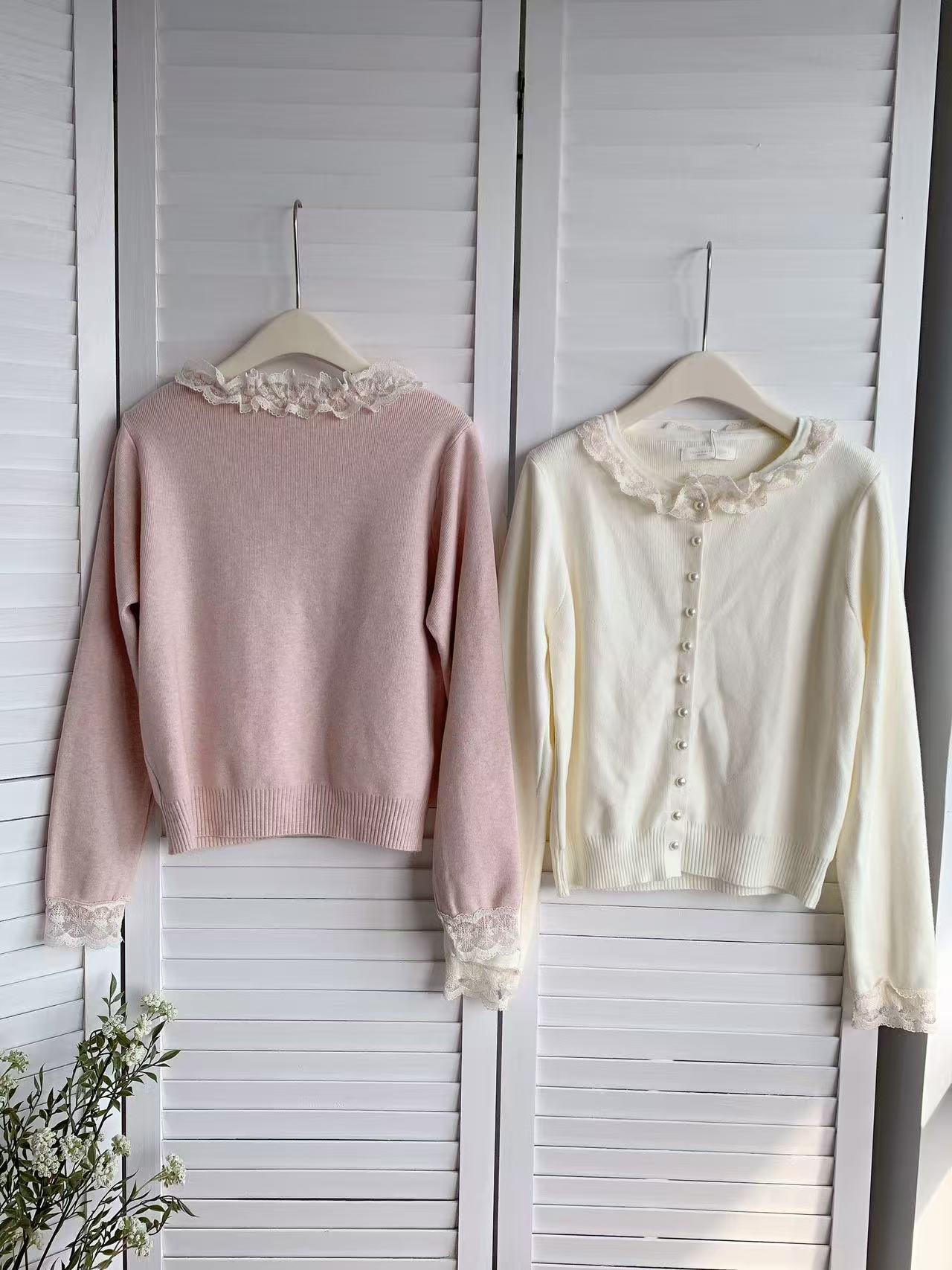 HELLO MILK TEE- 85767 花邊領上衣