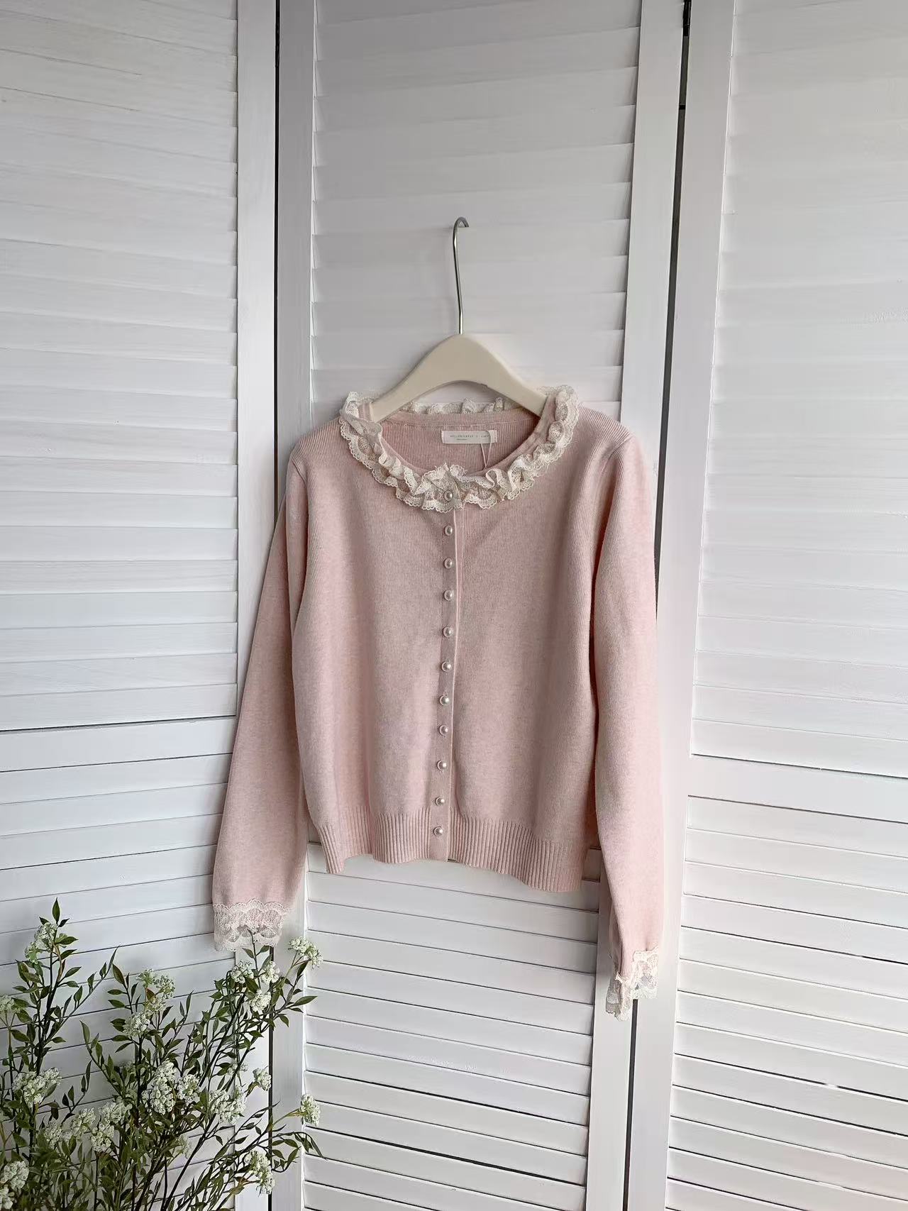 HELLO MILK TEE- 85767 花邊領上衣