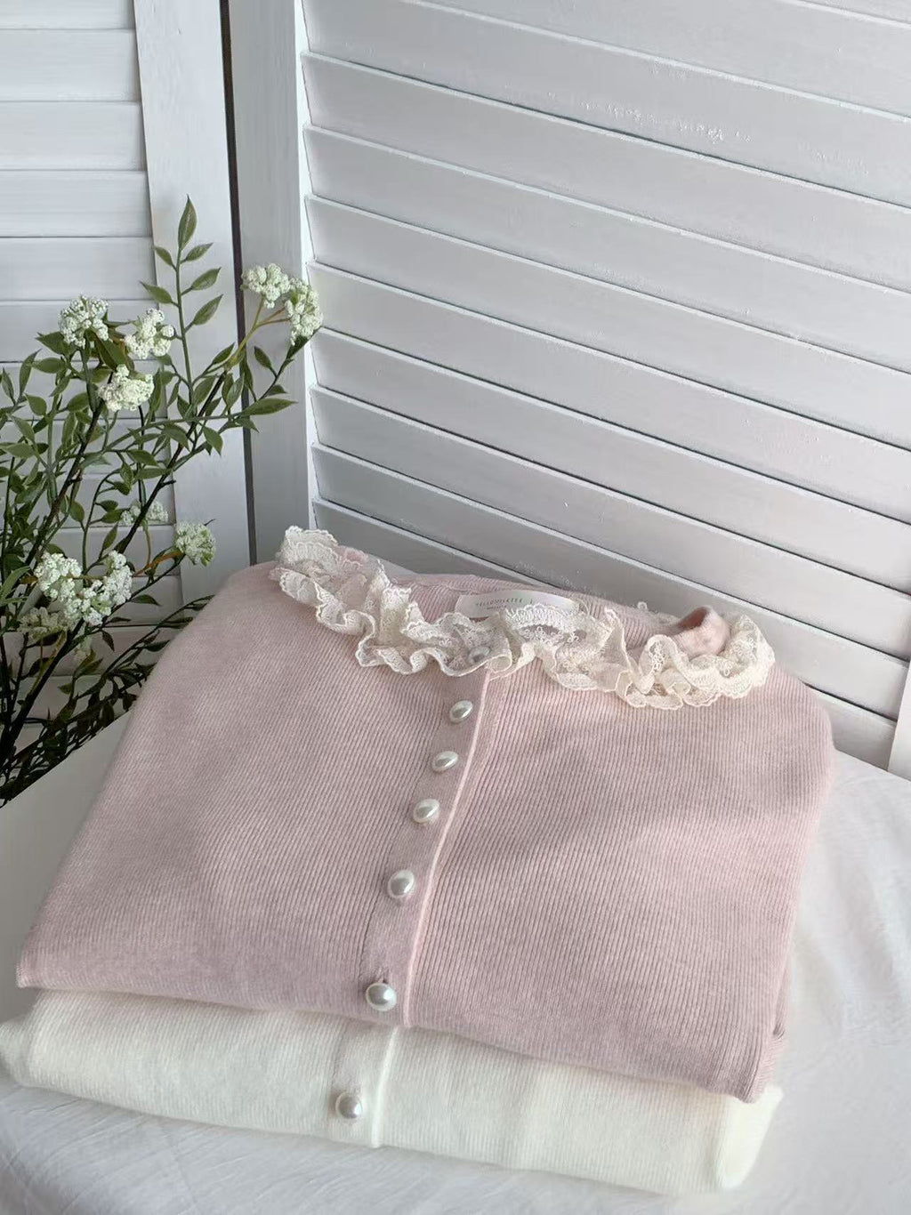 HELLO MILK TEE- 85767 花邊領上衣