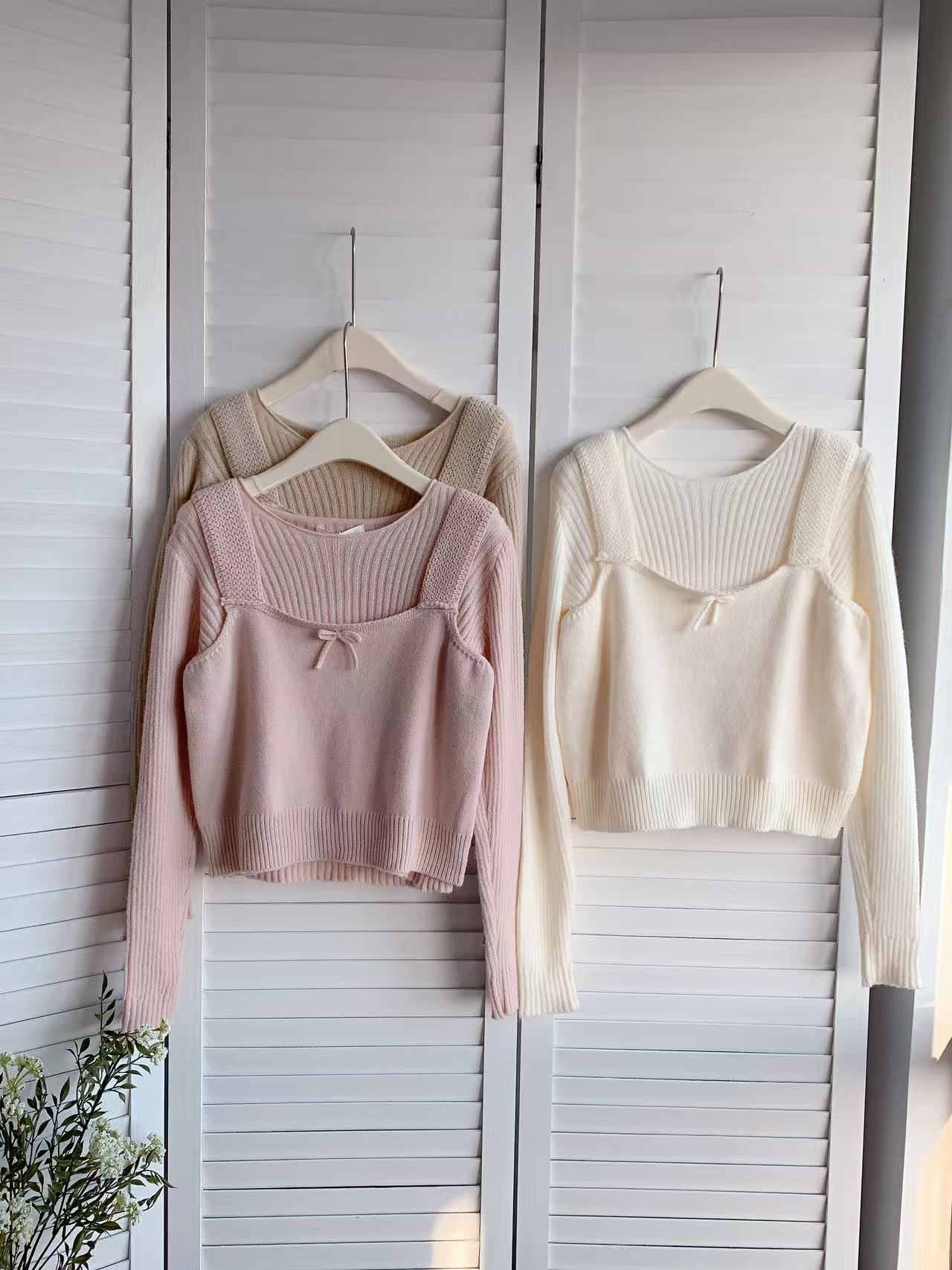 HELLO MILK TEE- 85756 針織套裝