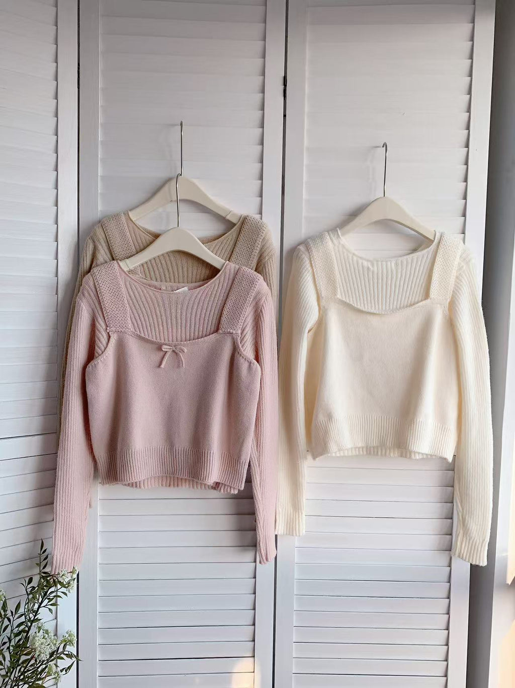 HELLO MILK TEE- 85756 針織套裝