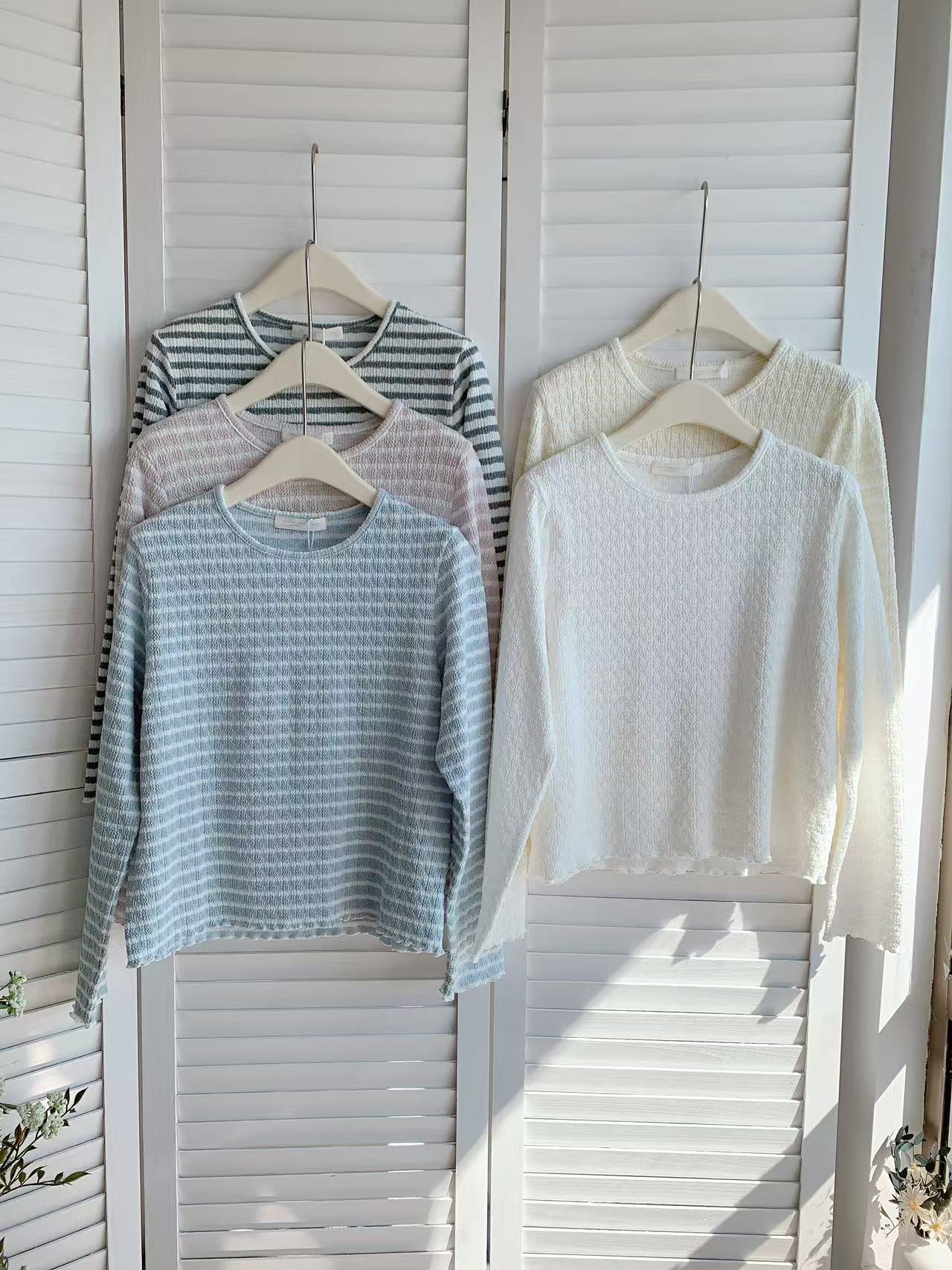 HELLO MILK TEE- 85804 圓領長袖衫