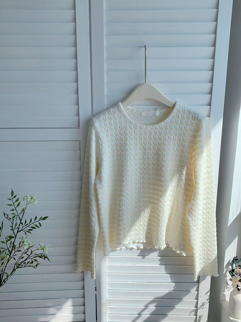 HELLO MILK TEE- 85804 圓領長袖衫