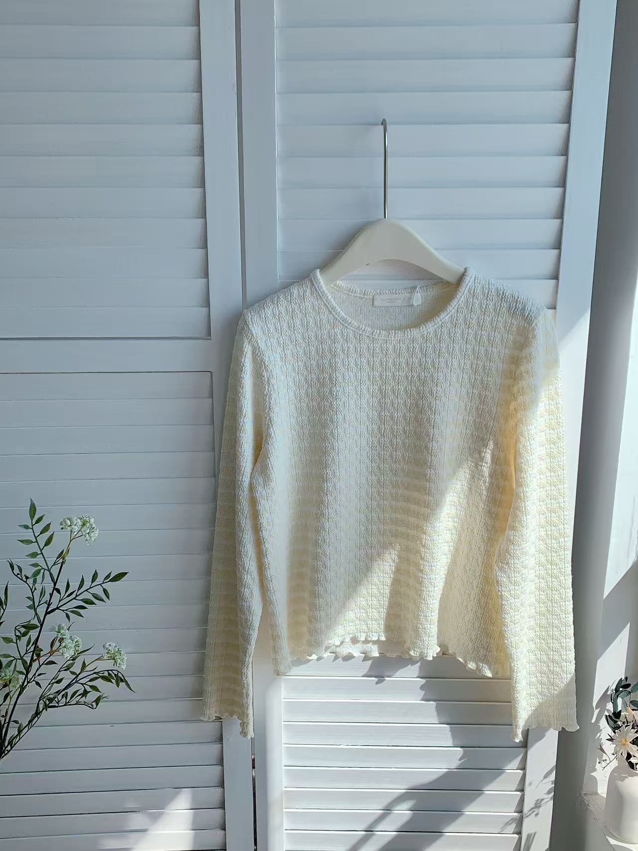 HELLO MILK TEE- 85804 圓領長袖衫