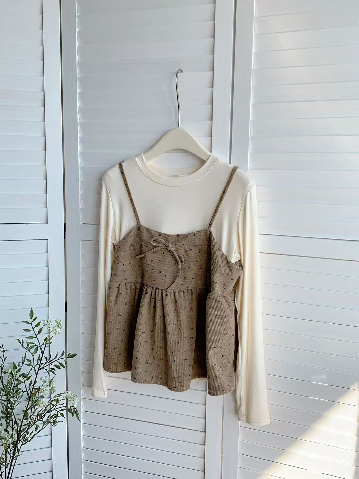 HELLO MILK TEE- 85793 圓領套裝