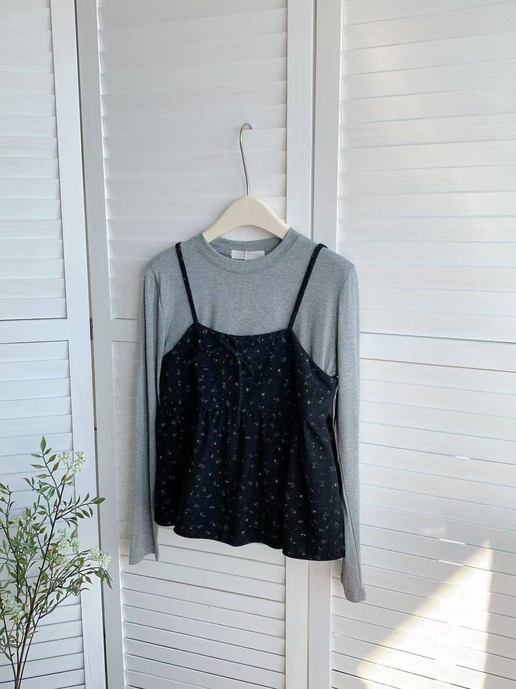 HELLO MILK TEE- 85793 圓領套裝