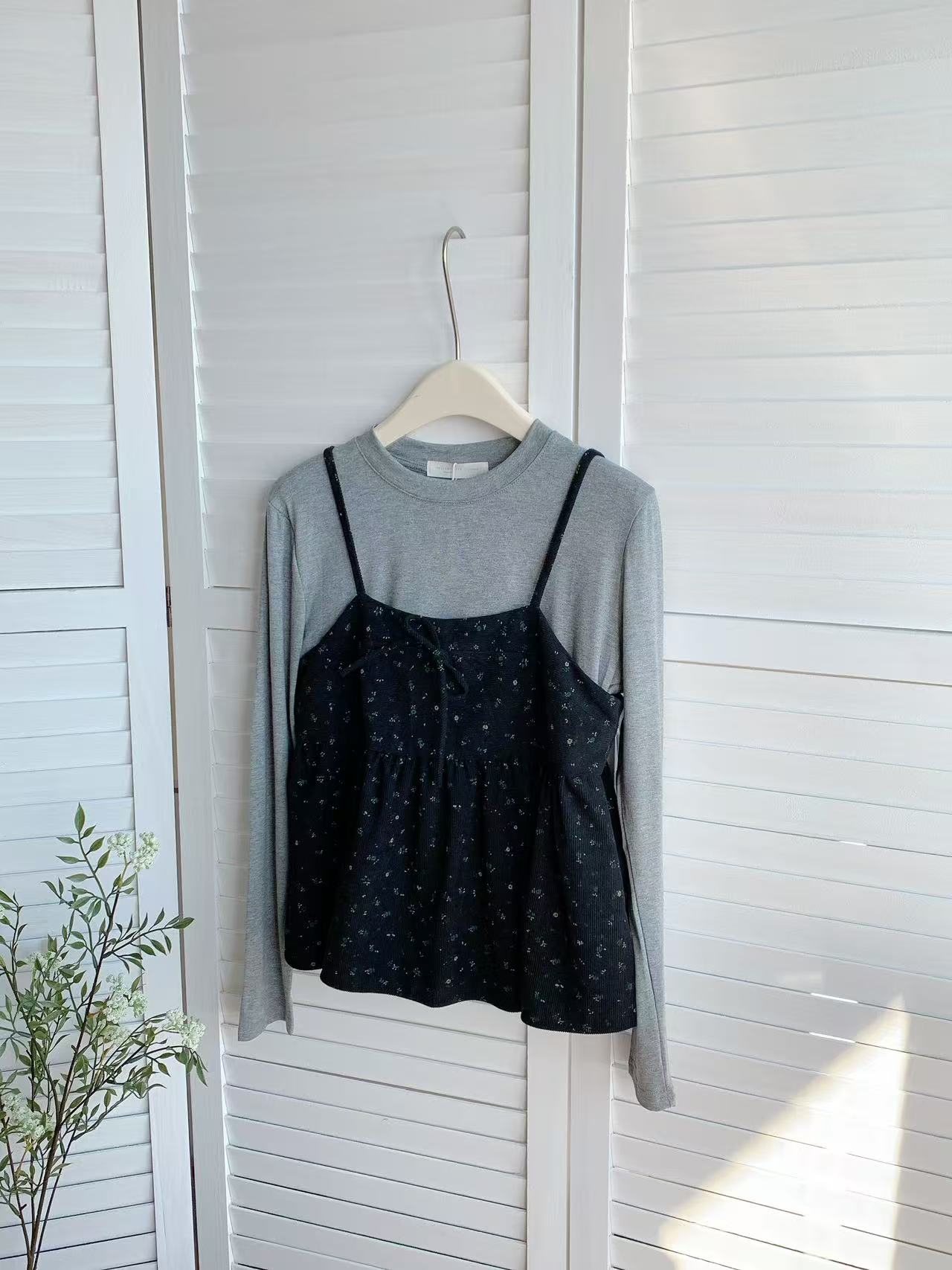 HELLO MILK TEE- 85793 圓領套裝