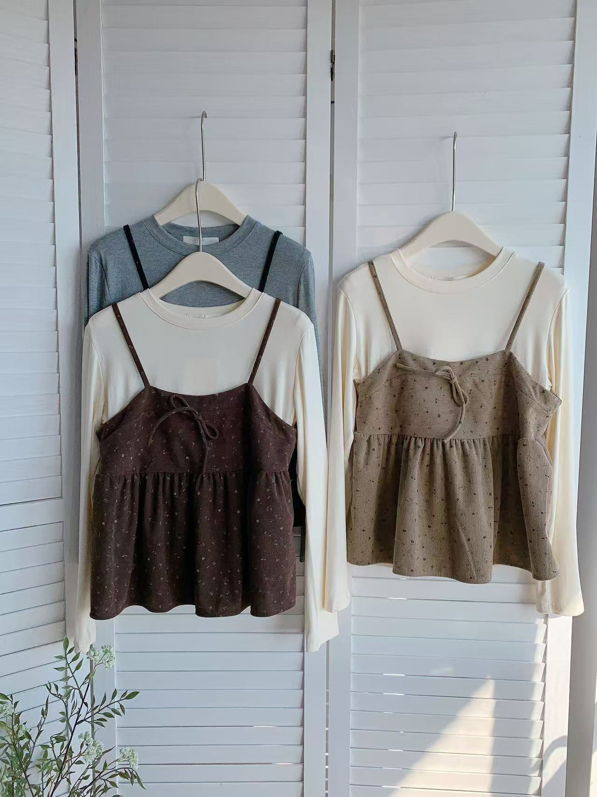 HELLO MILK TEE- 85793 圓領套裝