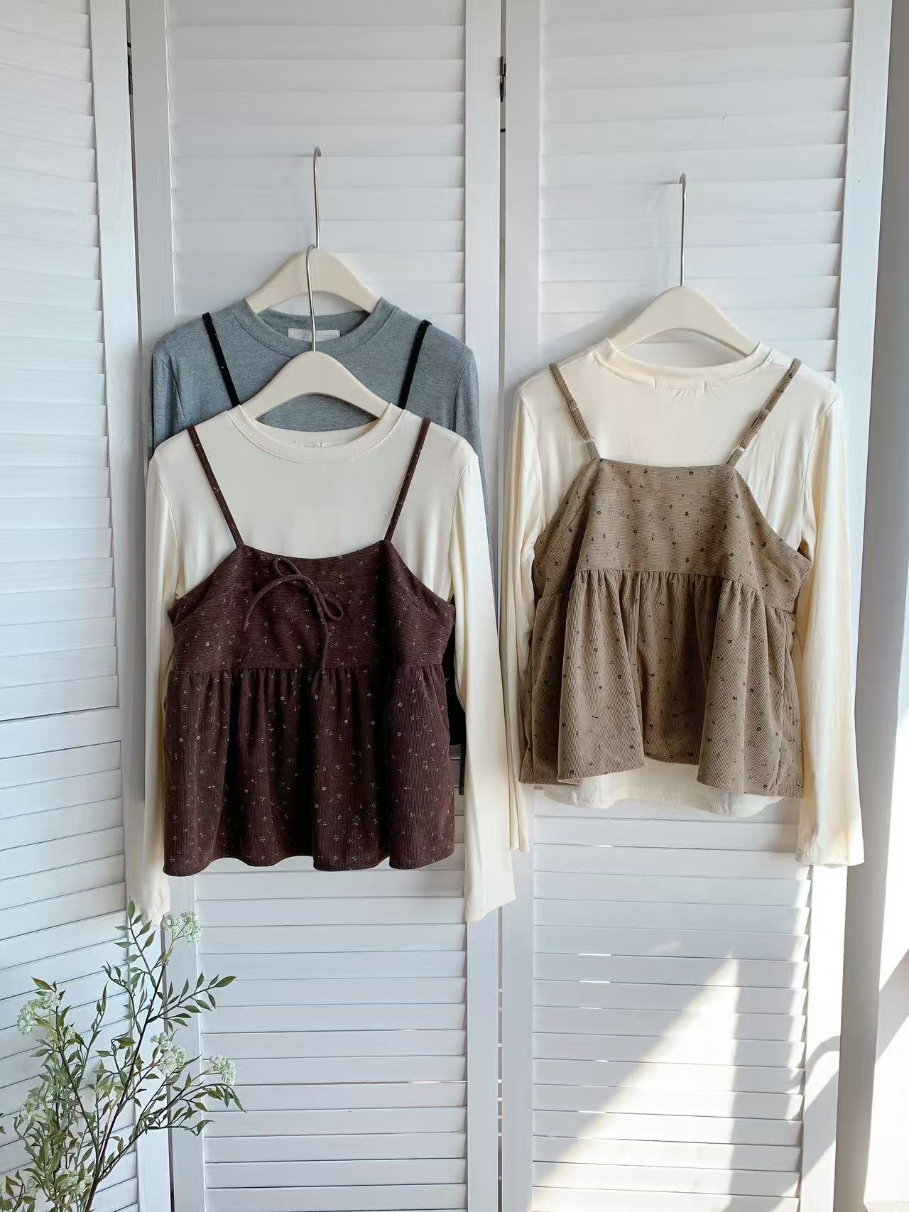 HELLO MILK TEE- 85793 圓領套裝