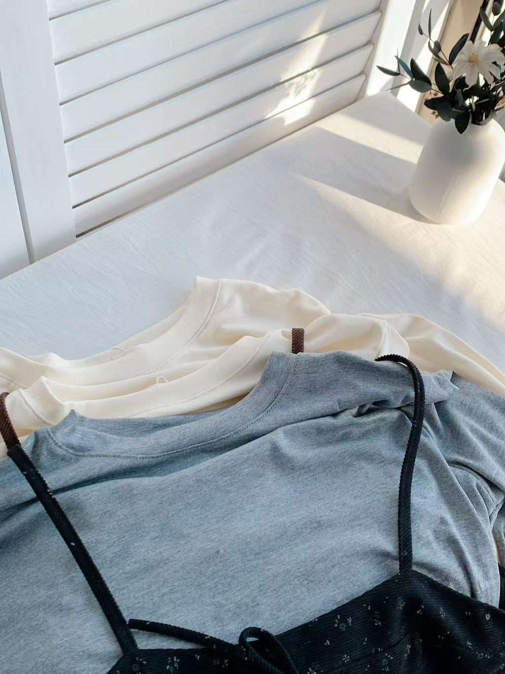 HELLO MILK TEE- 85793 圓領套裝