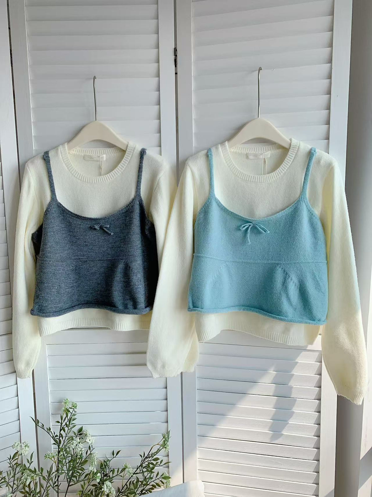 HELLO MILK TEE- 85755 圓領套裝