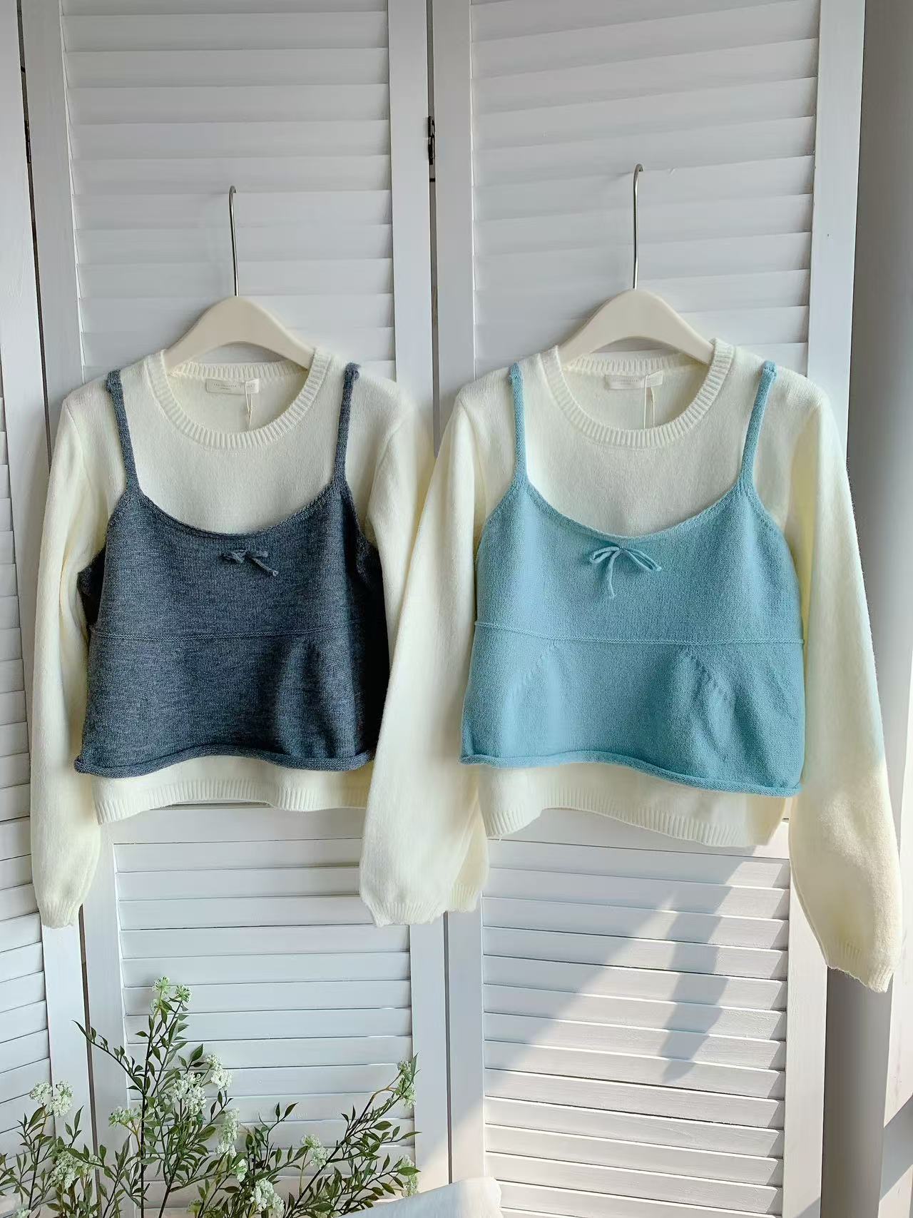 HELLO MILK TEE- 85755 圓領套裝