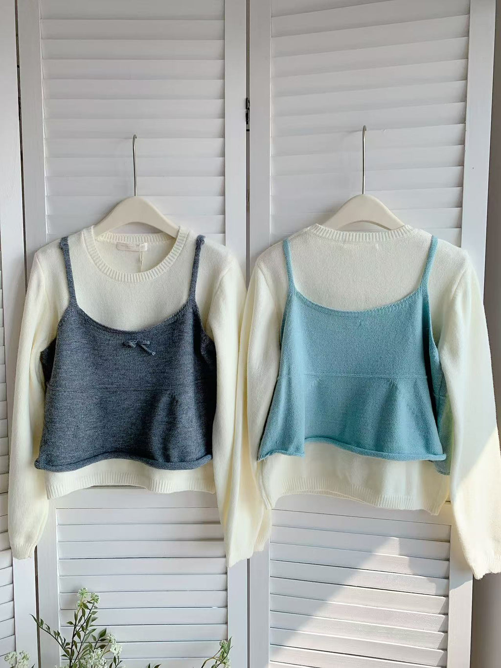 HELLO MILK TEE- 85755 圓領套裝