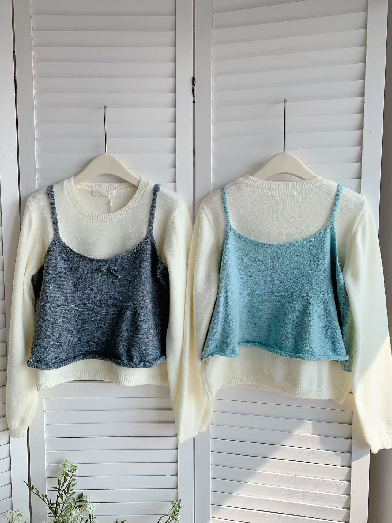 HELLO MILK TEE- 85755 圓領套裝