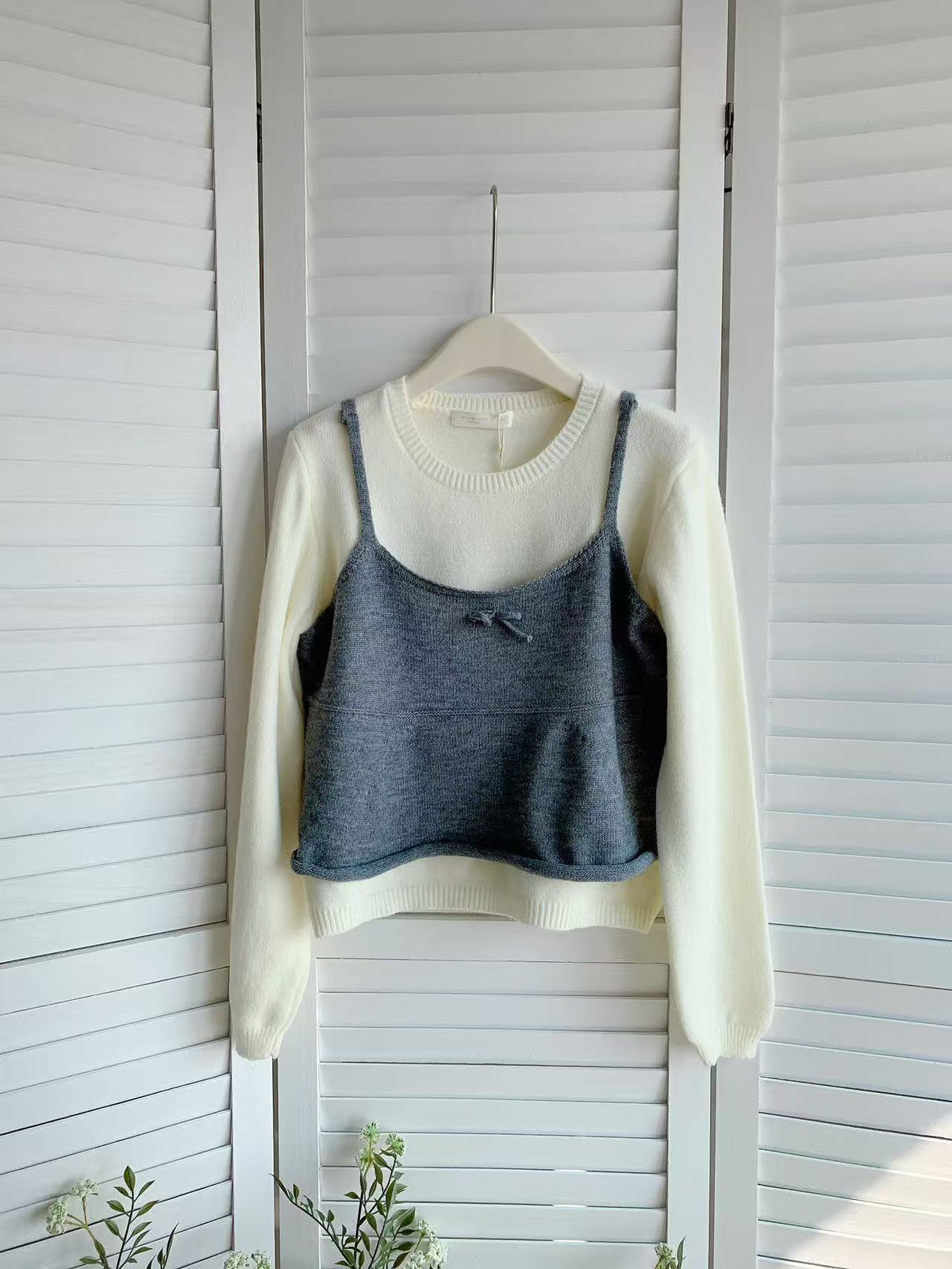 HELLO MILK TEE- 85755 圓領套裝