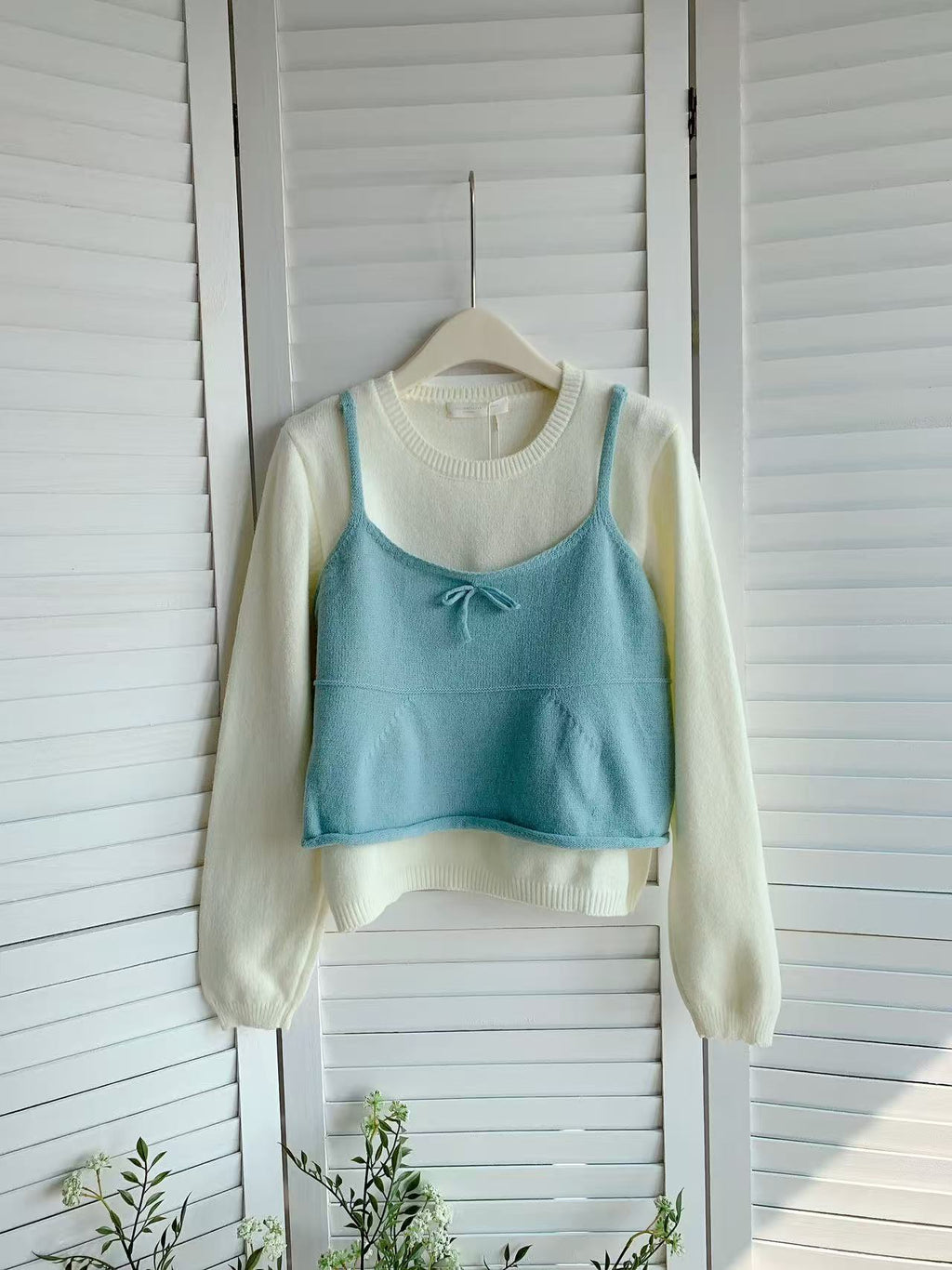 HELLO MILK TEE- 85755 圓領套裝